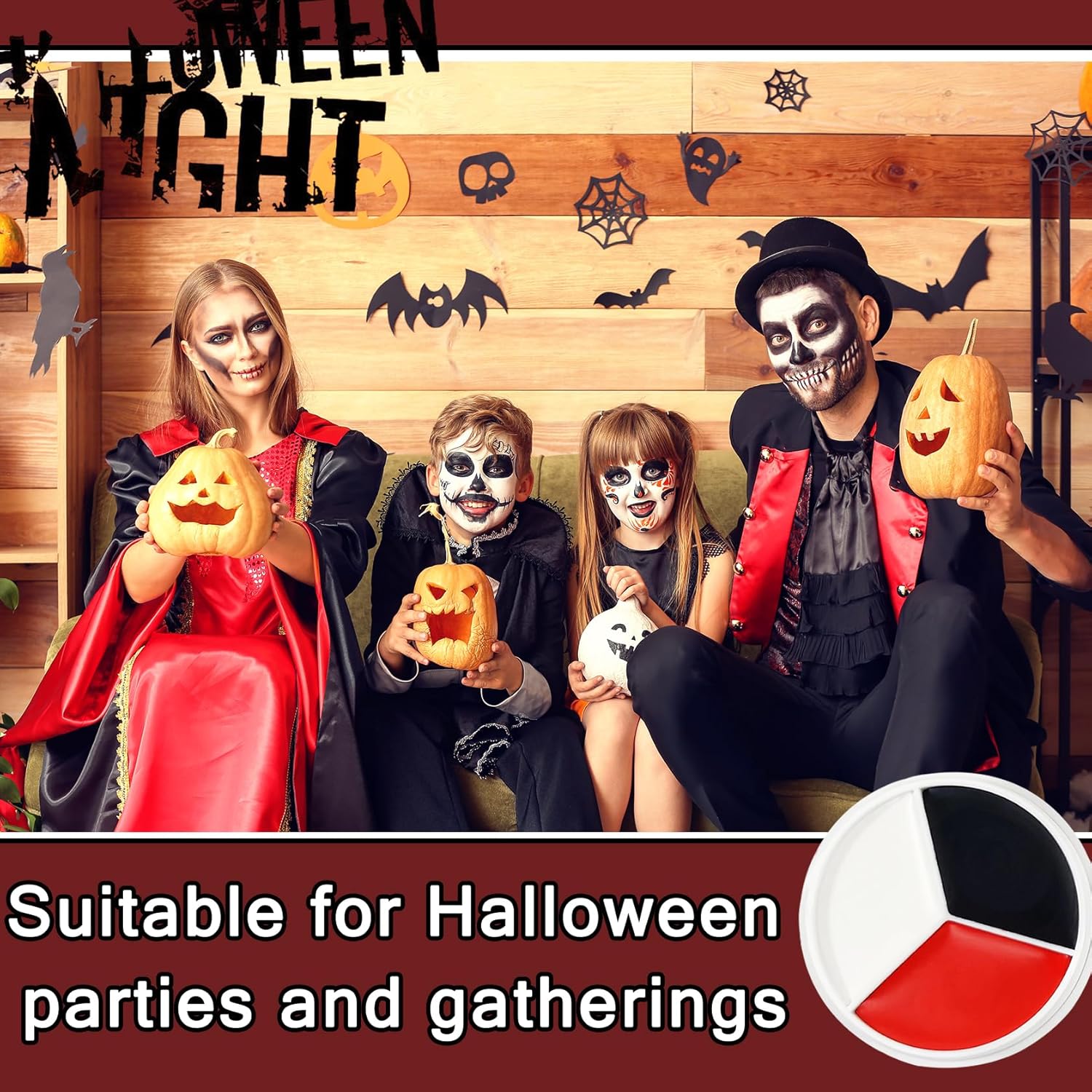 LingHaoLH 3-Color Halloween Face Paint Kit