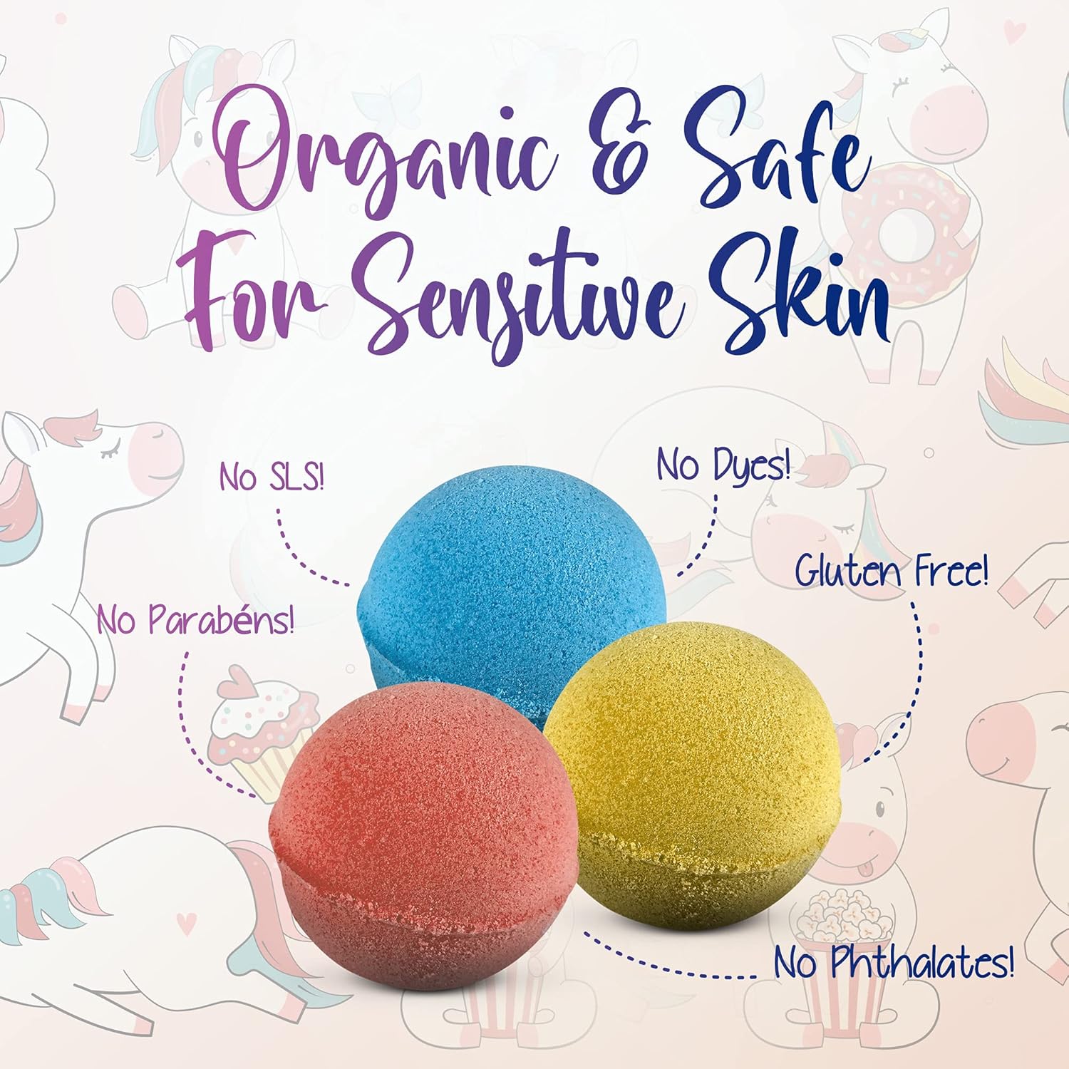 Relaxcation Bath Bombs with Pony Toy Surprise - 3pcs