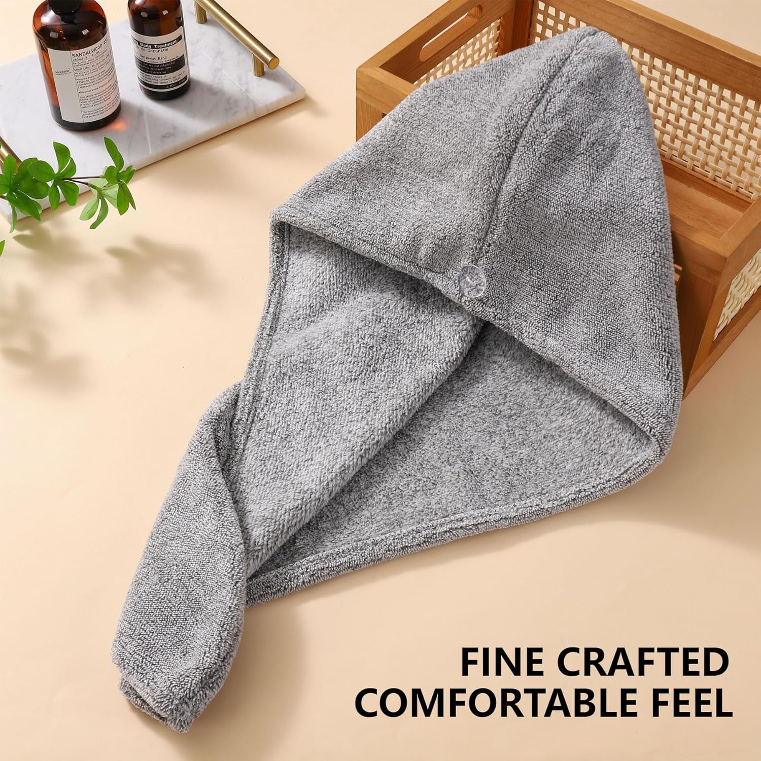 BAWYU 2 Pack Microfiber Hair Towel Wrap