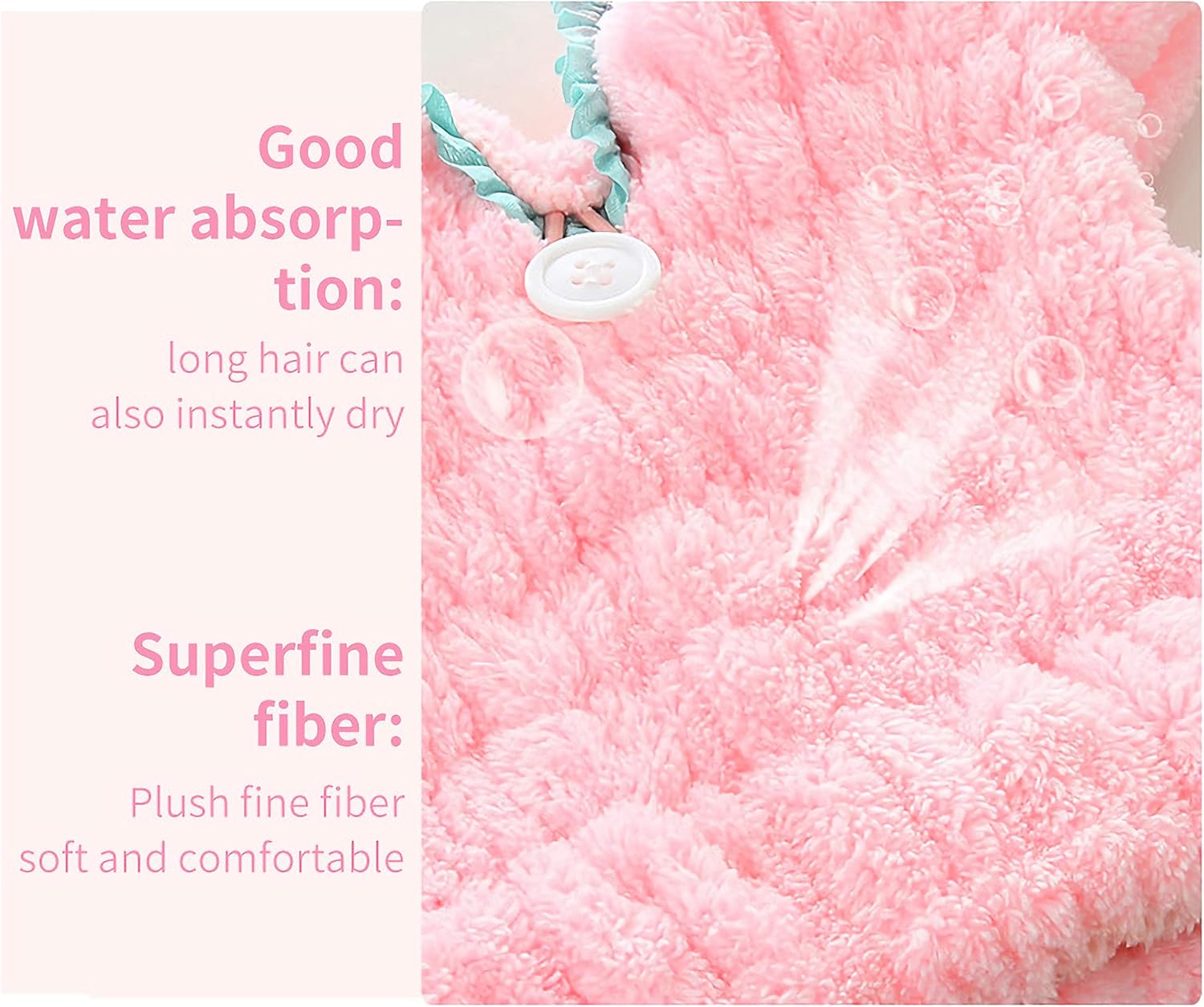 Kids Hair Towel Wrap Cartoon Rabbit Design Faster Drying