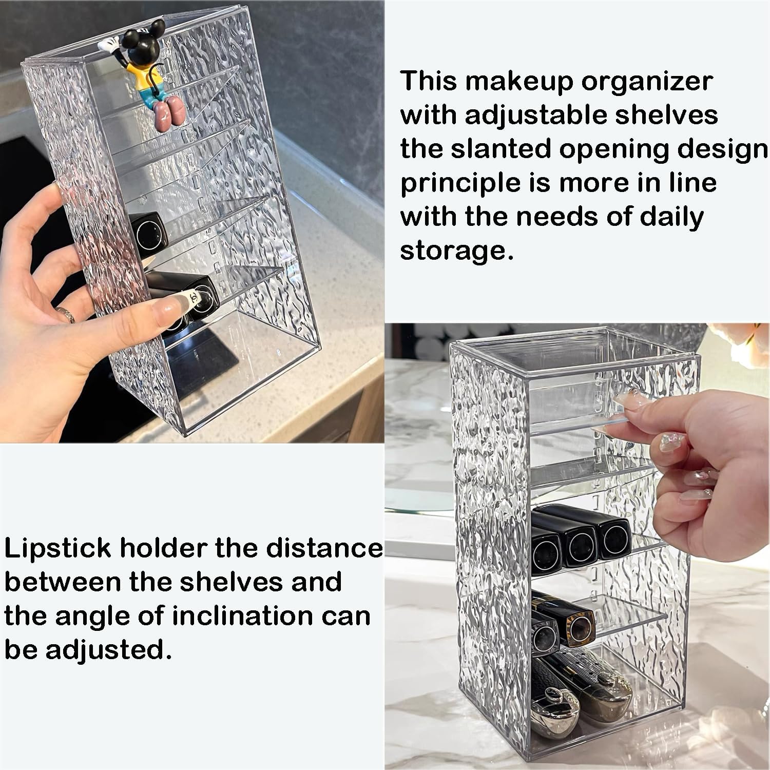 Himilucky Clear Lipstick Holder Stand with 6 Zones