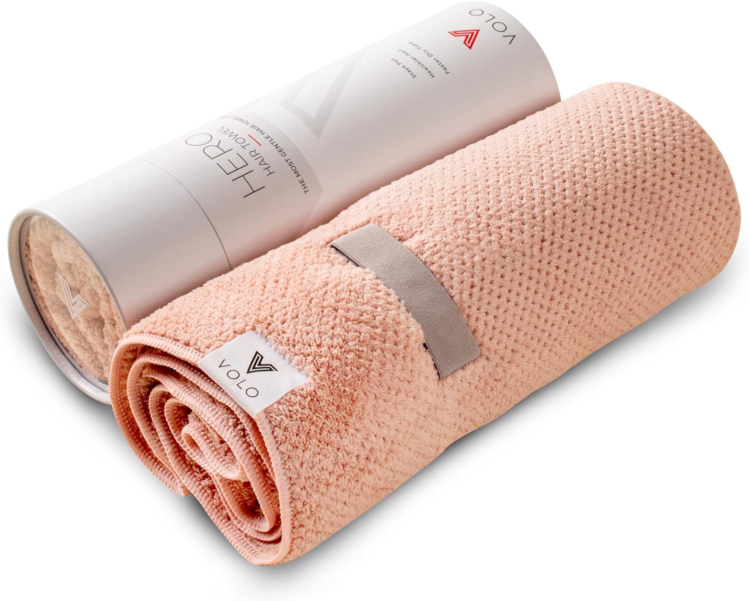 VOLO Hero Cloud Pink Hair Towel with Snug Strap