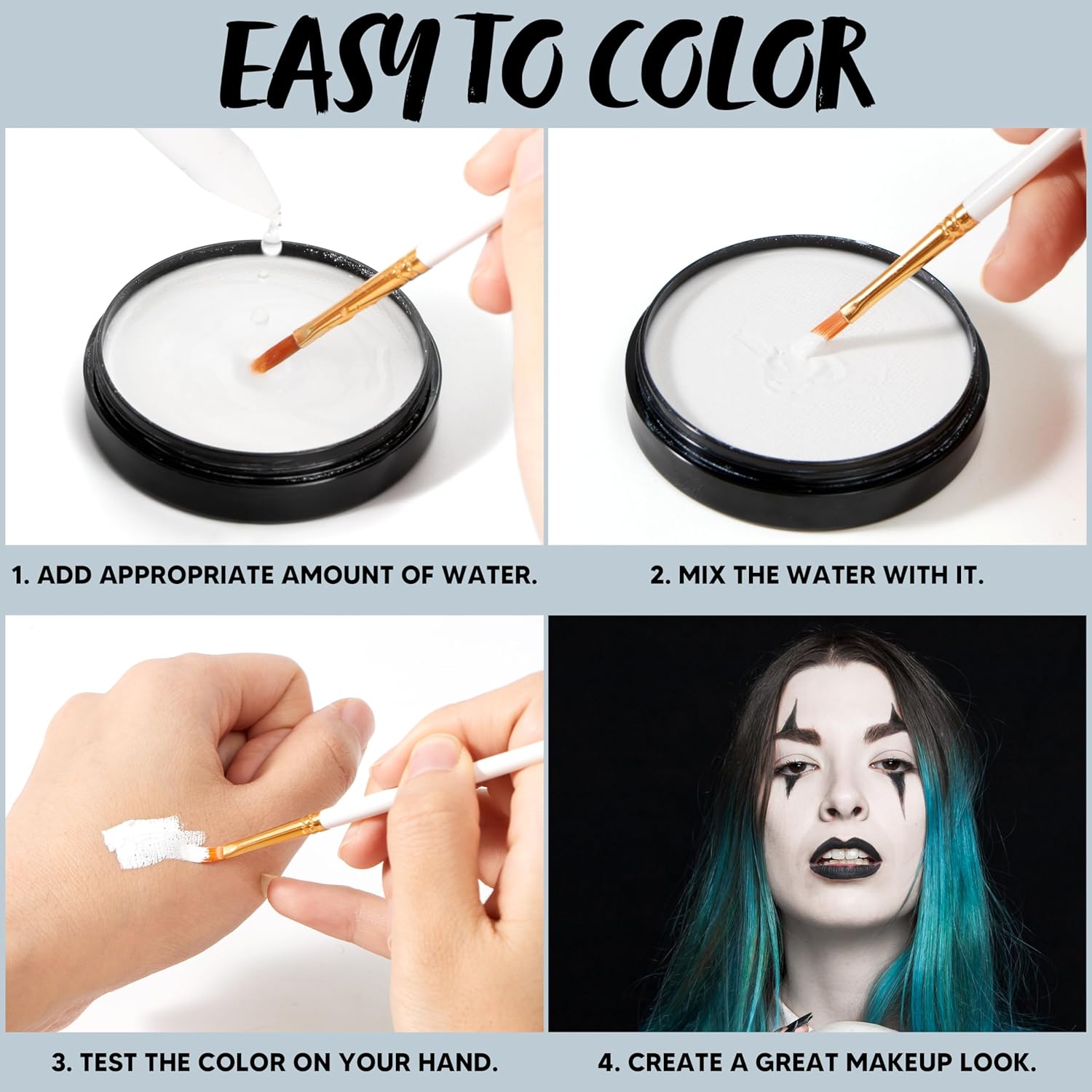 Spooktacular Creations Waterproof White Face Paint for Halloween Cosplay