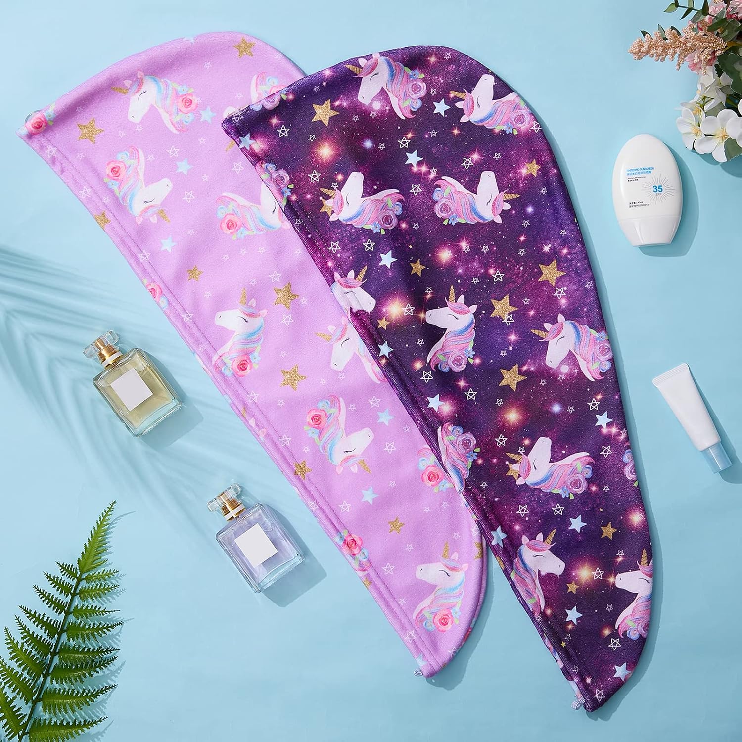 FIOBEE Microfiber Hair Towel Wrap Purple