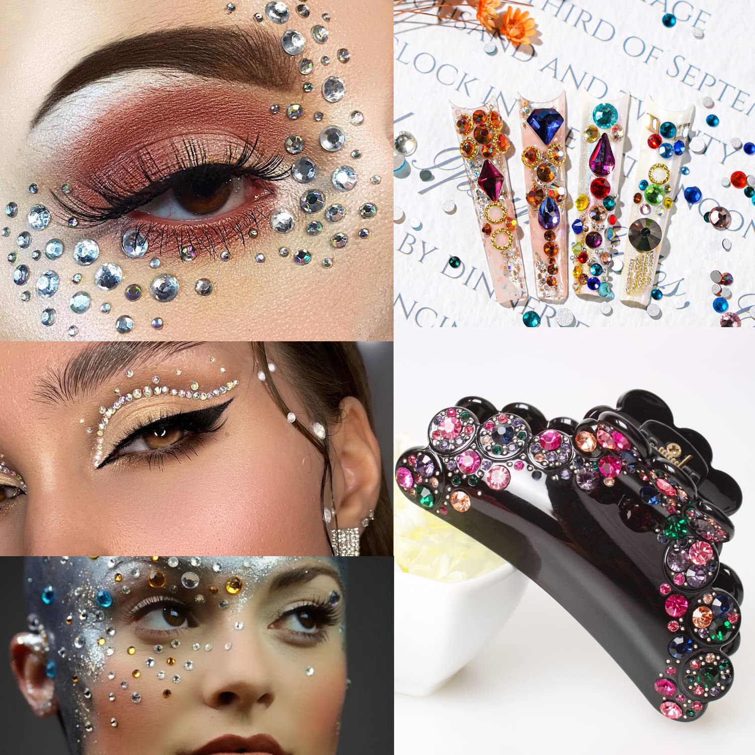 La Jolie Jasmin 2752 Pcs Self Adhesive Rhinestones Eye Nail Face Gems
