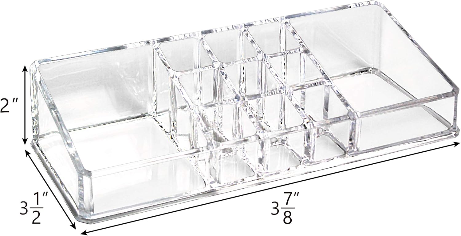 Ikee Design Cosmetic Tray with 2 Large Compartments and 9 Lipstick Holders 1