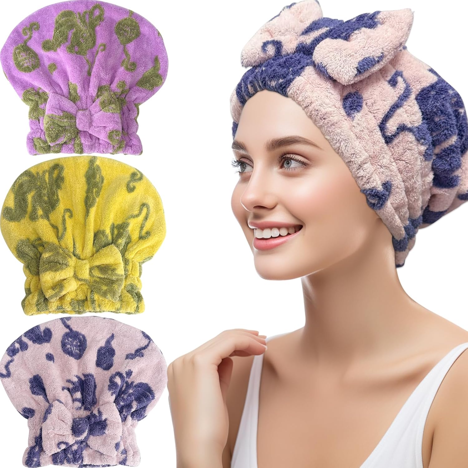 Jseng 3Packs Microfiber Hair Towel for Women