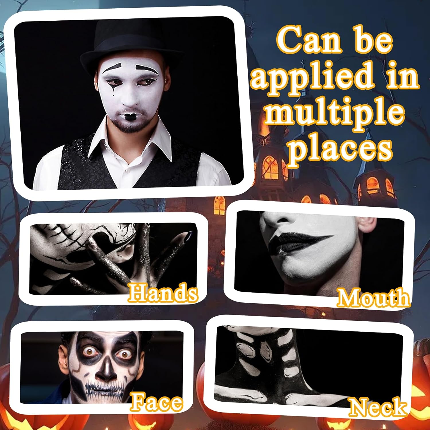 XMXueMei Black White Face Paint Kit with Brushes 1