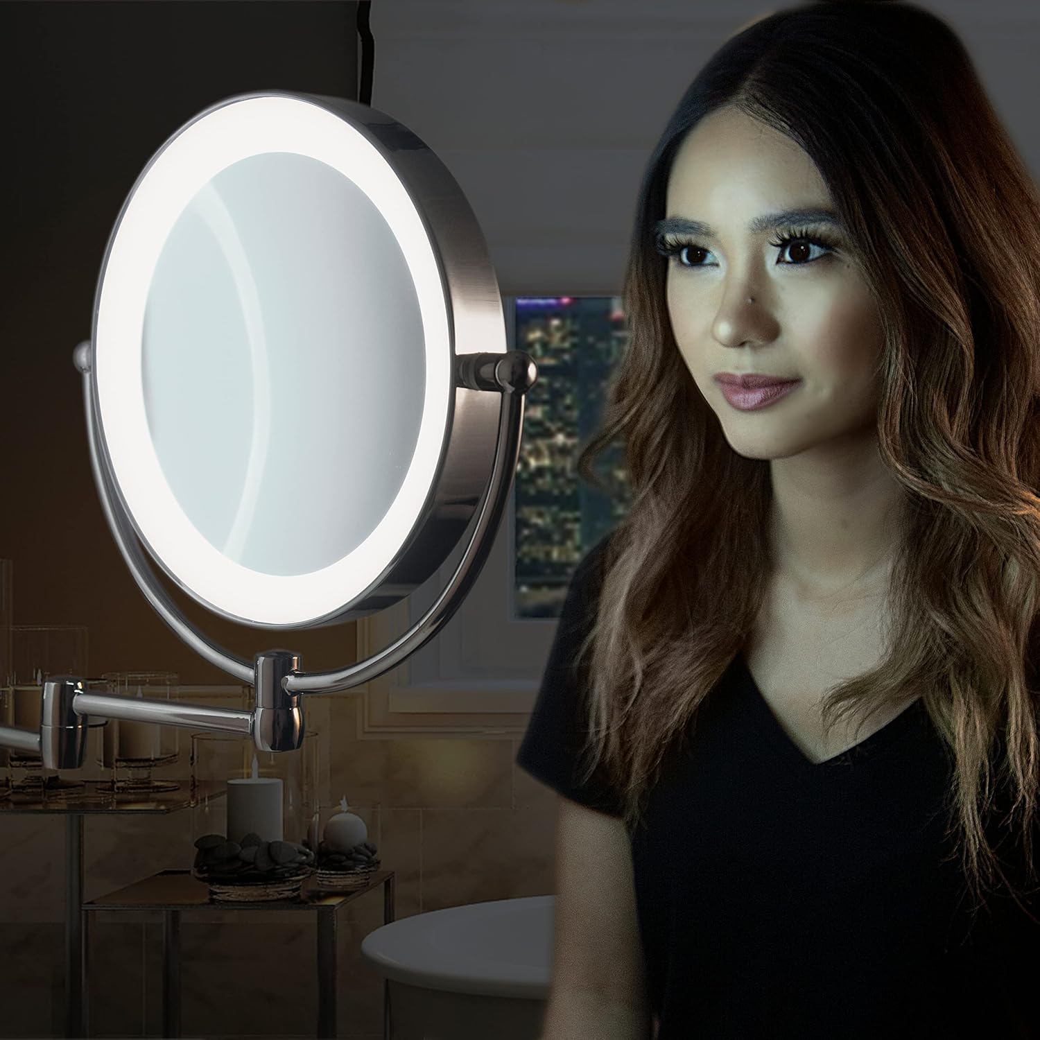 Zadro 11 LED Wall Mirror 10X1X Dual-Sided