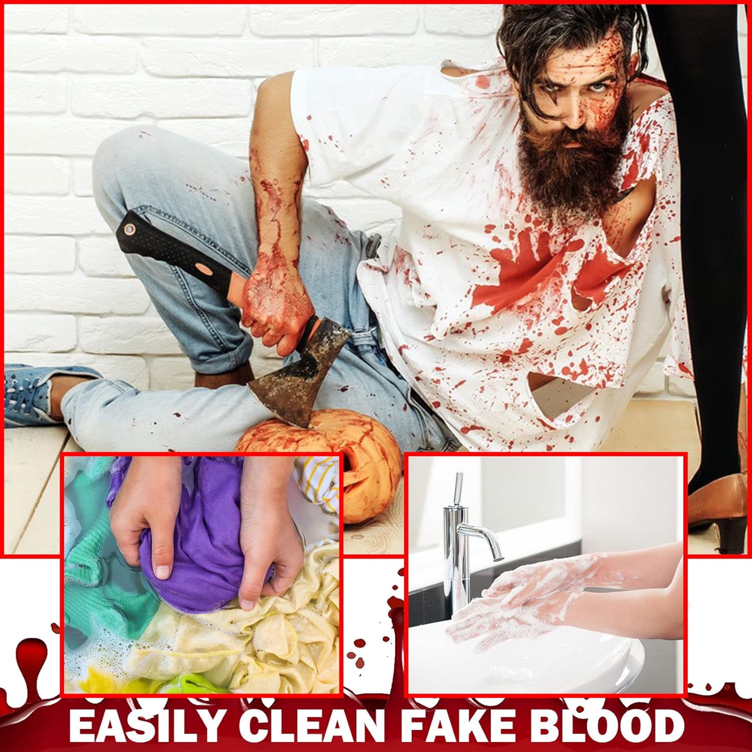 Fake Blood Makeup Spray for Halloween Costumes and Cosplay
