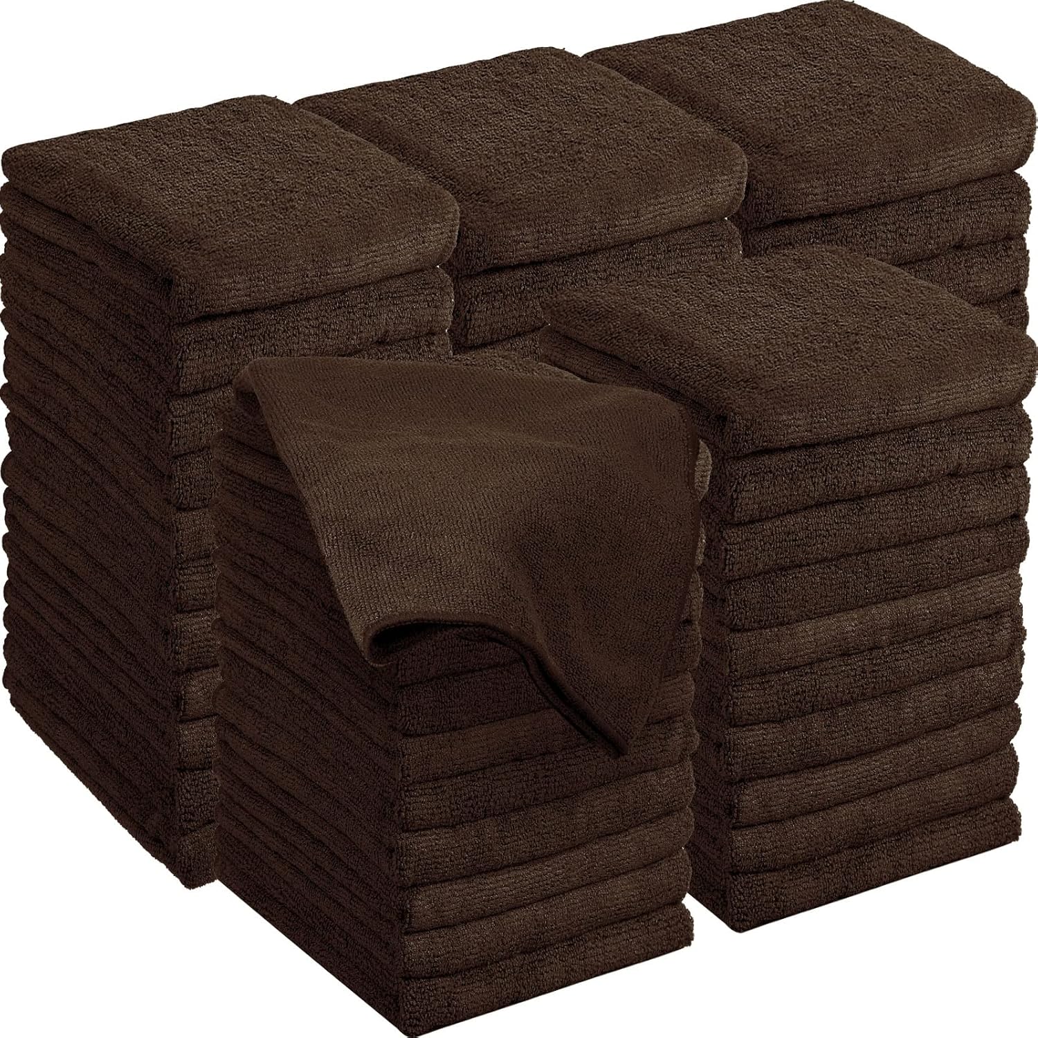 36 Pack Bleach Proof Microfiber Salon Towels 16x28 Inches Coffee