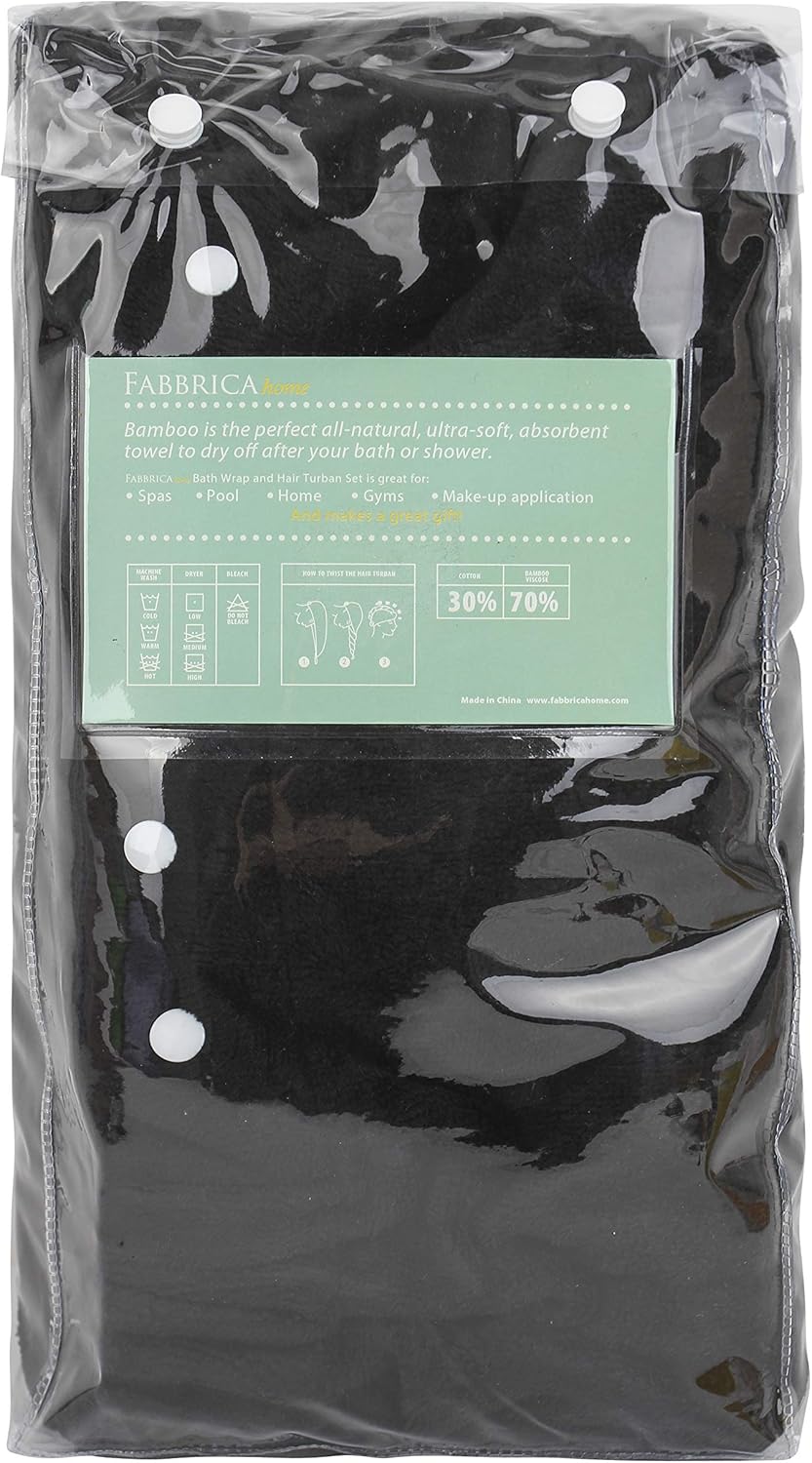 Super Absorbent Spa Bath Wrap and Hair Turban - 2pc Set