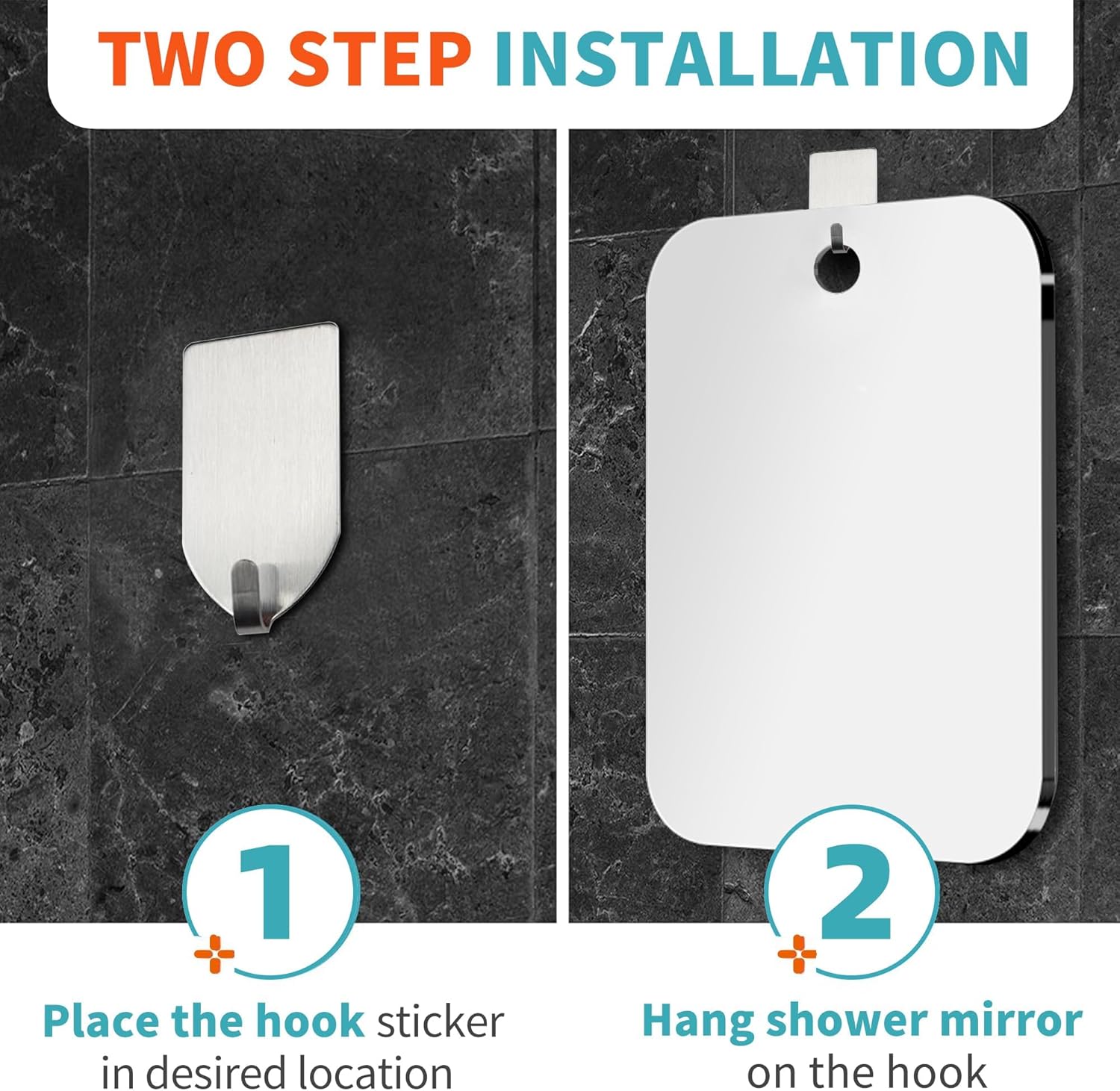 BQRIS Shower Mirror No Fog 6x8 Inch Shaving Makeup