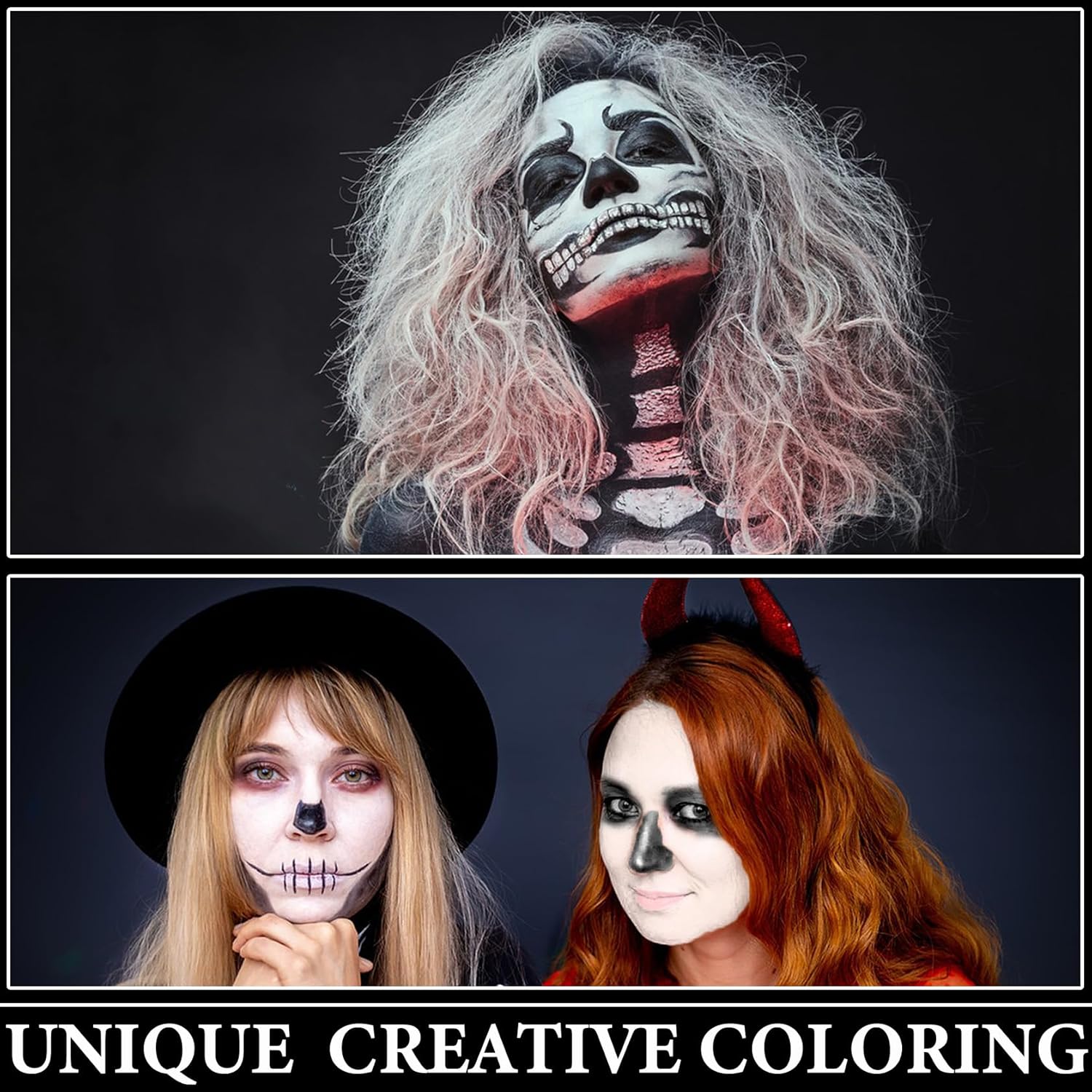 Halloween Face Paint Kit Black White Body Paint SFX Makeup