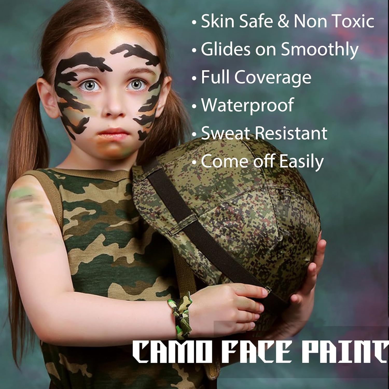 CCbeauty Black Camo Face Paint Stick - Sports Eye Black Halloween Makeup