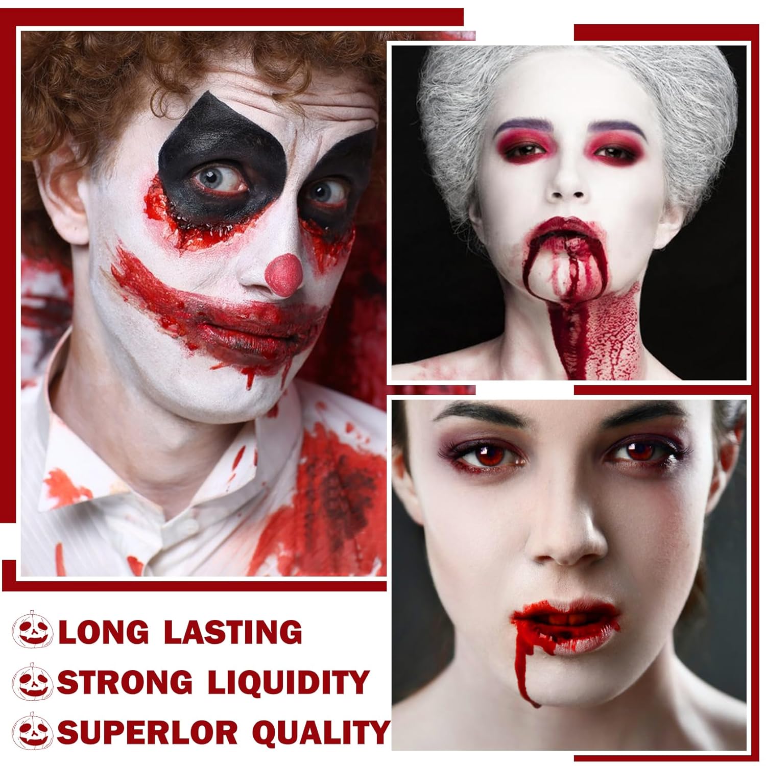 CAHIUYOA Fake Blood Cream for Halloween Costume Makeup