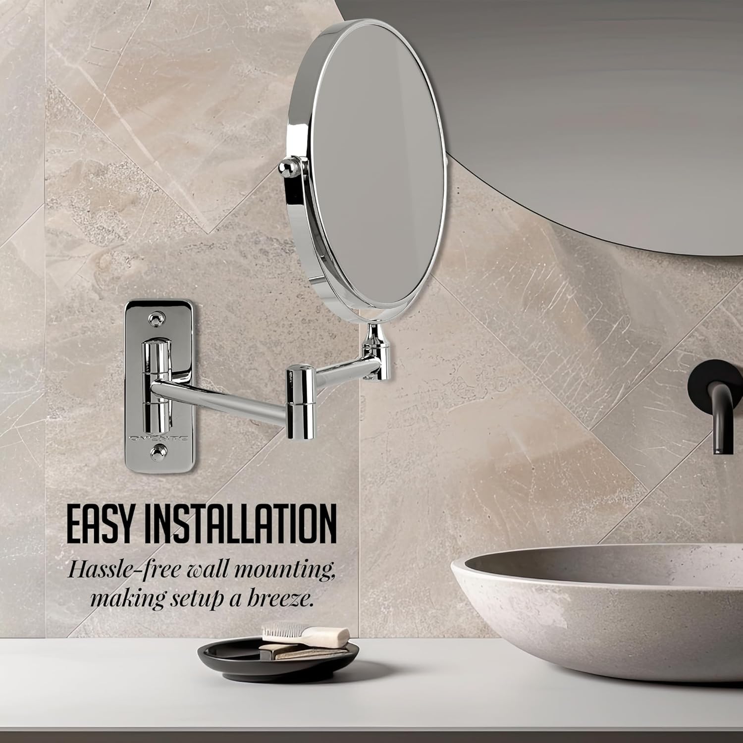 OVENTE 7 Wall Mirror with 1X10X Magnification and 360 Swivel