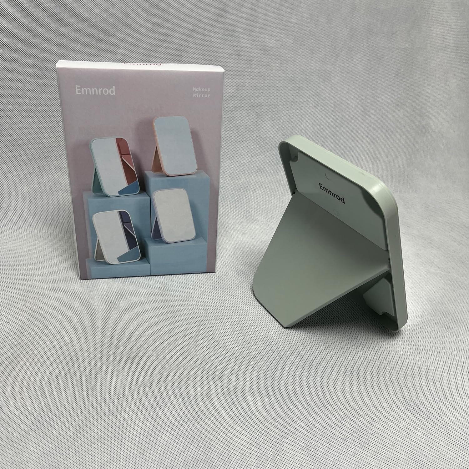 Emnrod Portable Folding Makeup Mirror with Stand Green