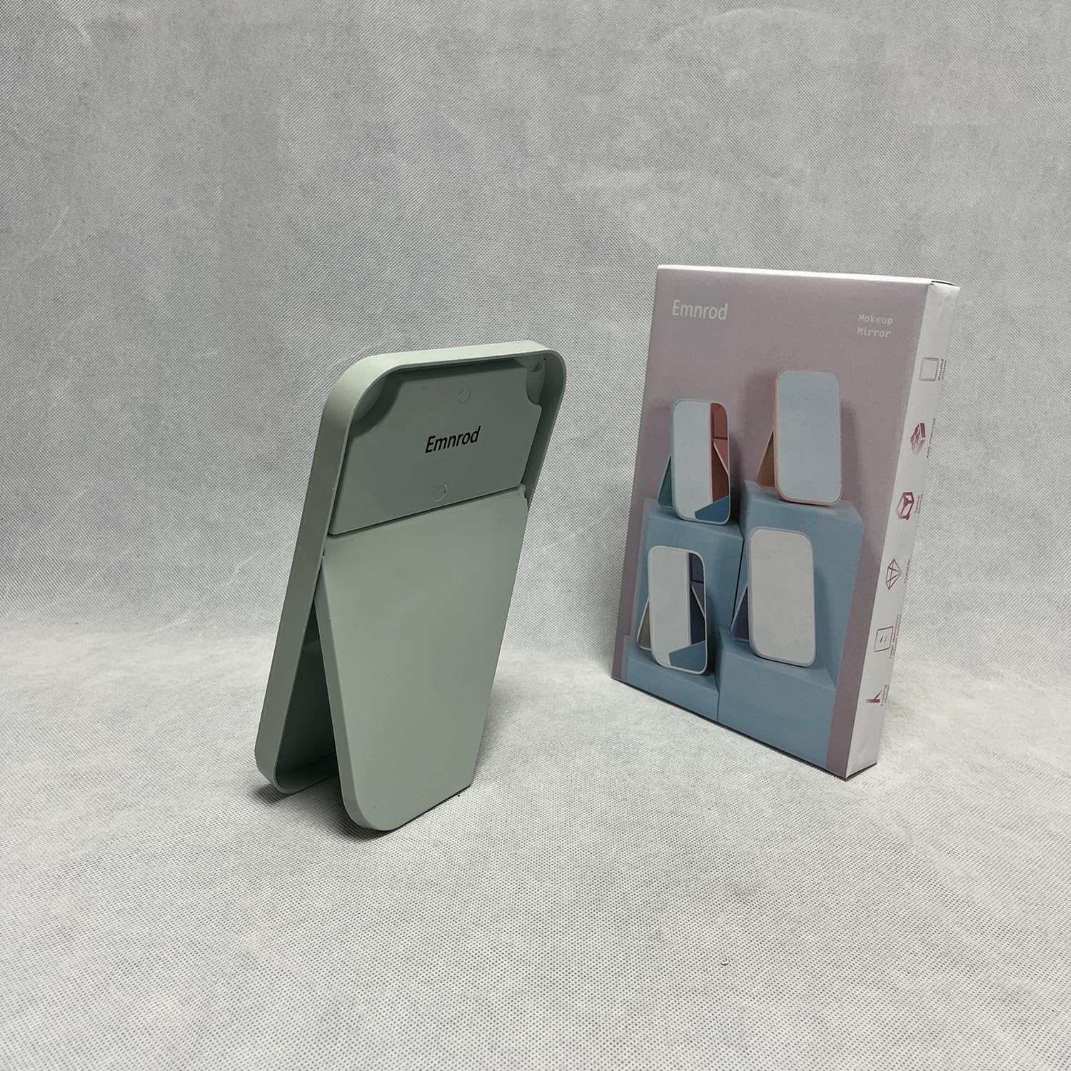 Emnrod Portable Folding Makeup Mirror with Stand Green