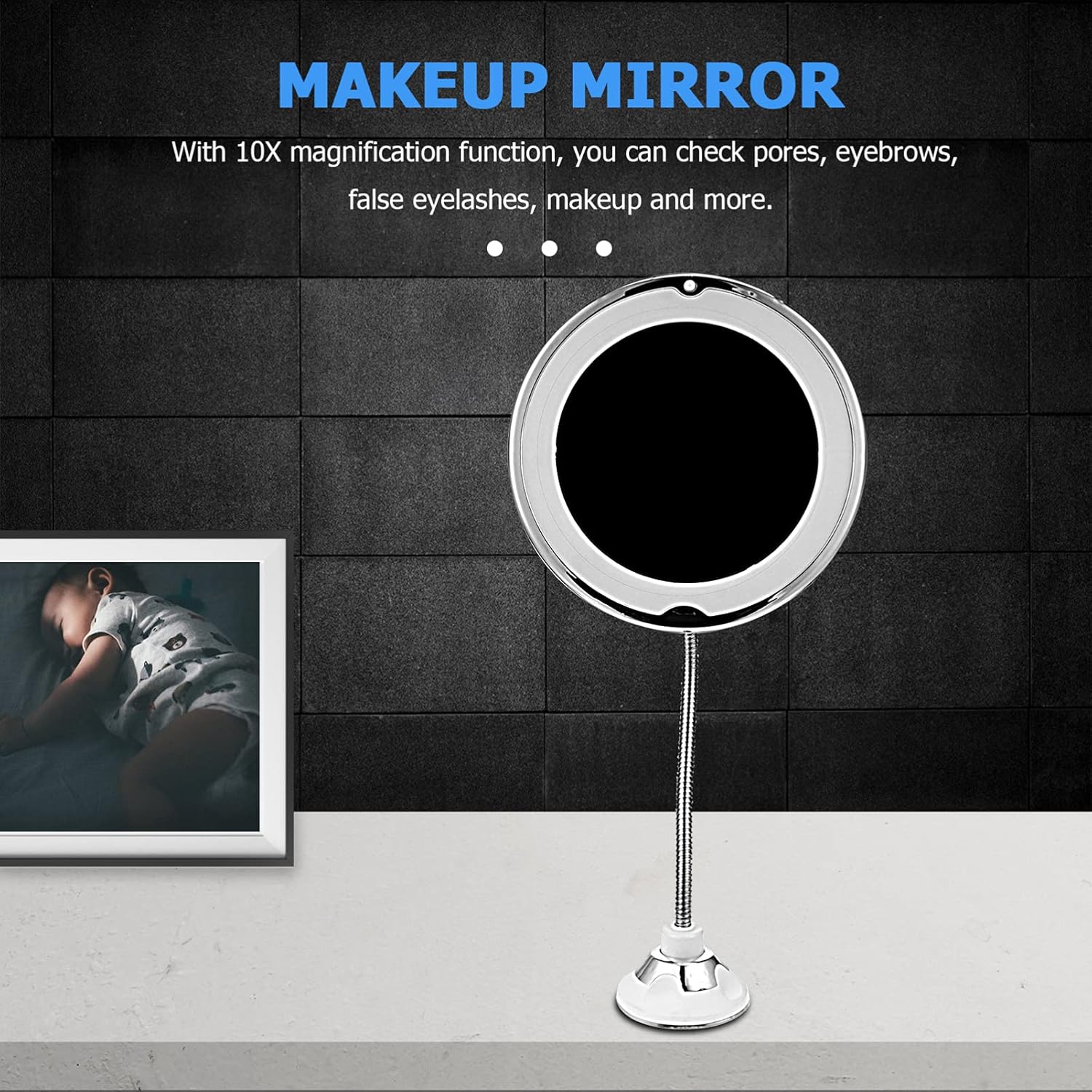 DOITOOL 10x Magnifying LED Vanity Mirror