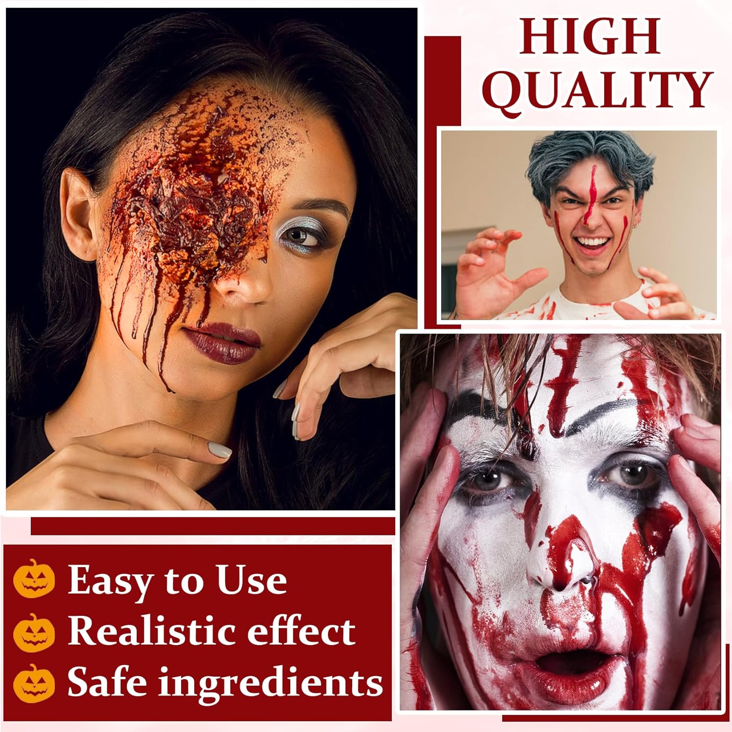 QIUFSSE Fake Blood Makeup Spray for Halloween SFX Cosplay