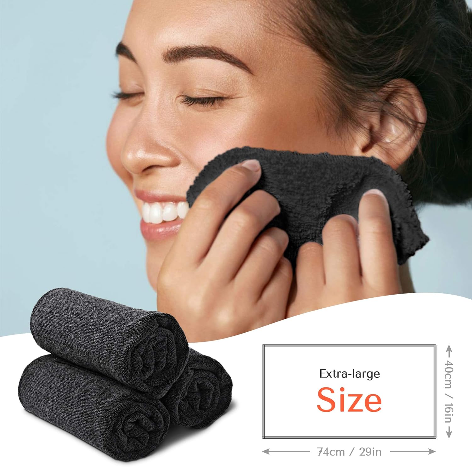 TASALON Microfiber Hair Towel Set - 10 Pack Black 1