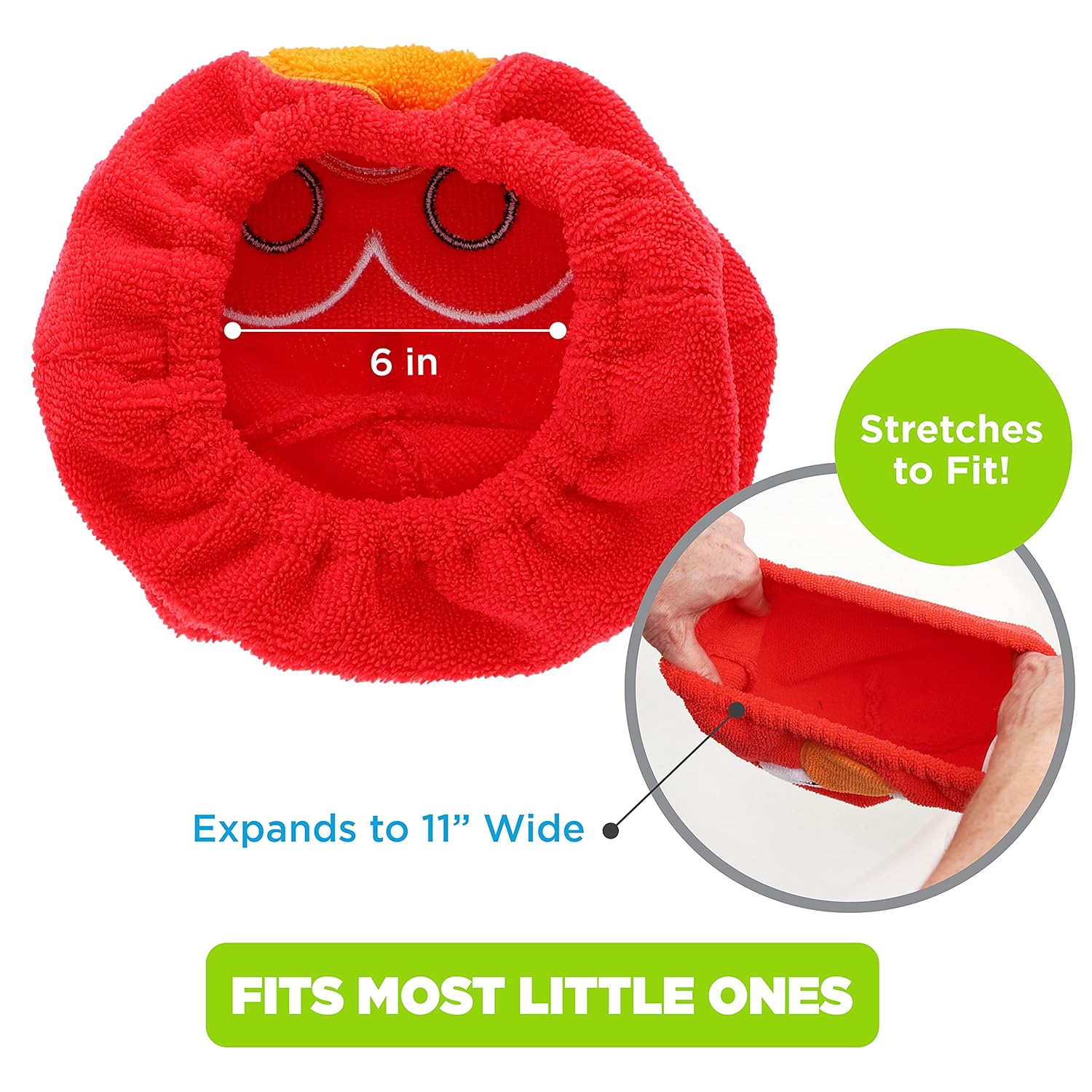 Ginsey Sesame Street Elmo Hair Drying Towel Cap Red