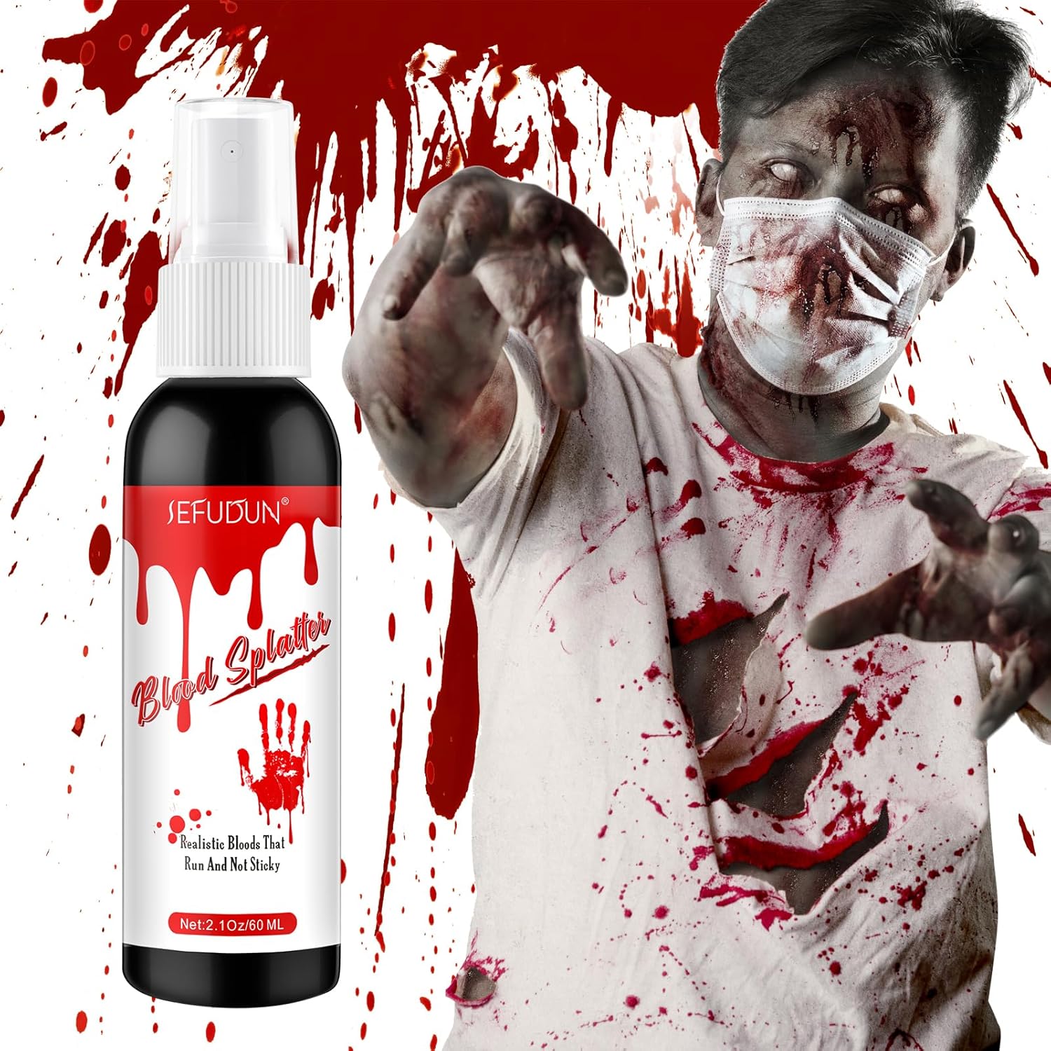 Valleylux Halloween Blood Splatter Washable Fake Blood Spray 60ml