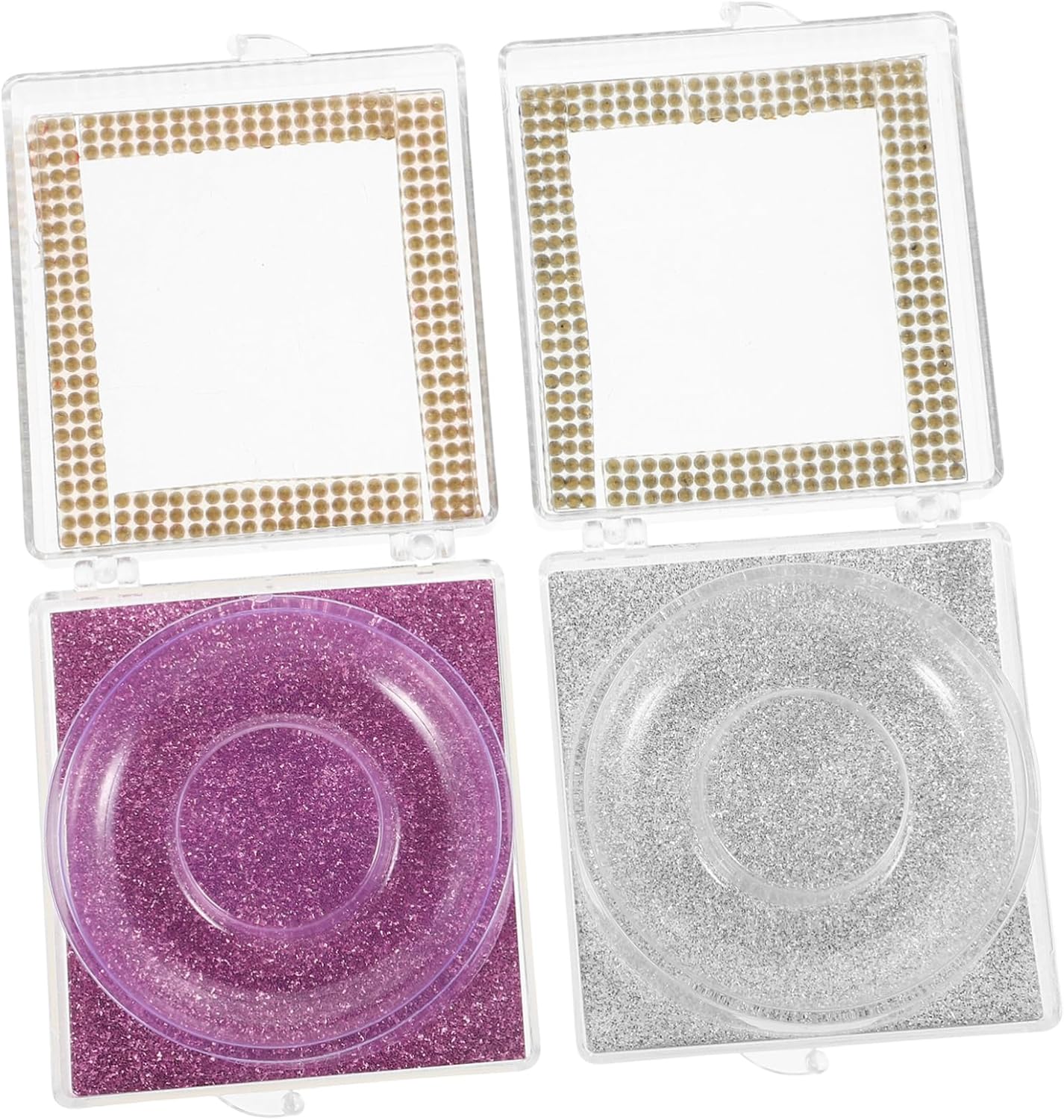 2pcs Rhinestone Eyelash Storage Box Stylish Case for Travel 1