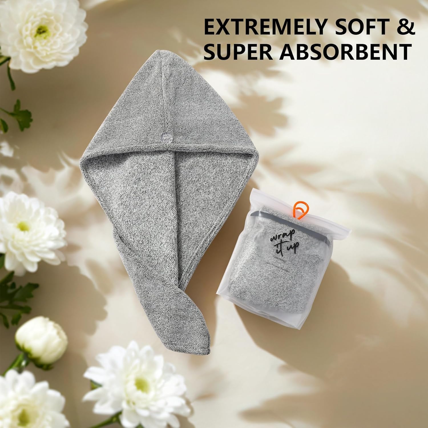 BAWYU 2 Pack Microfiber Hair Towel Wrap