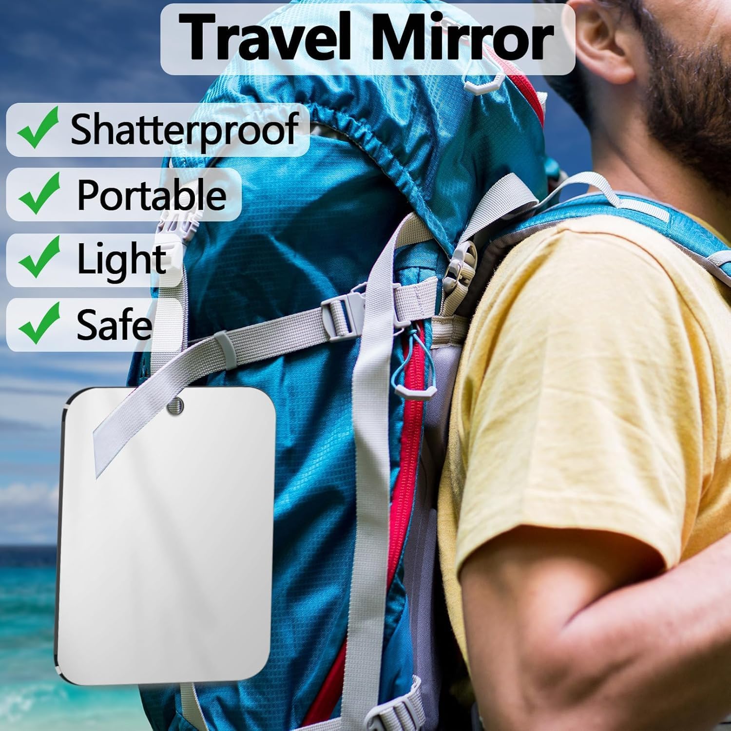 NKJVE Shatterproof Fogless Shower Mirror for Shaving and Makeup
