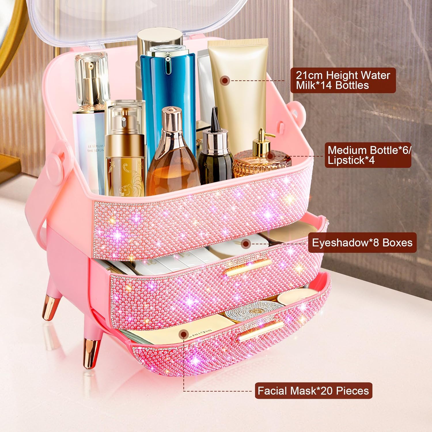 Bling Makeup Organizer for Teen Girl Gift