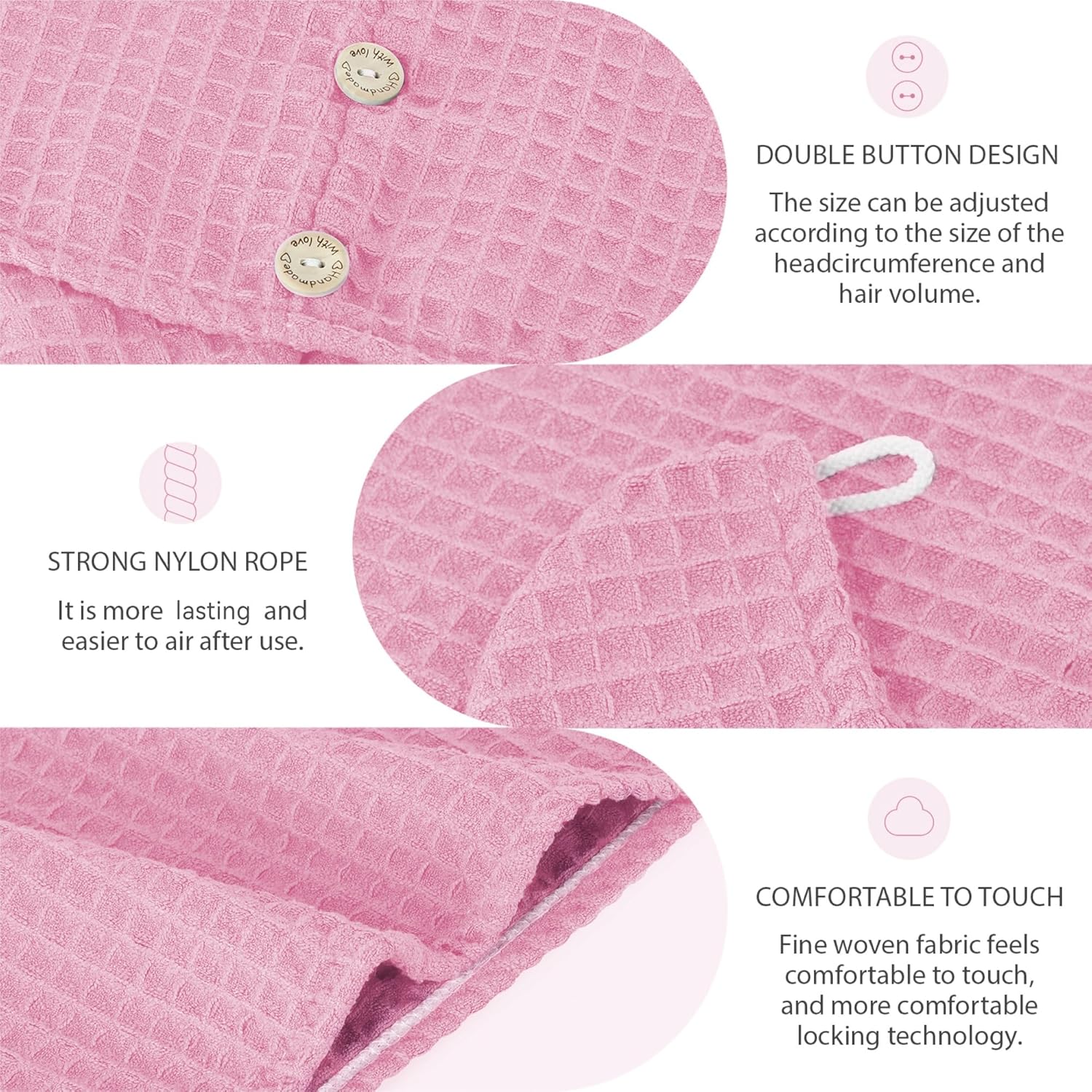 MaopaoBeauty Microfiber Waffle Hair Towel for Women Girls