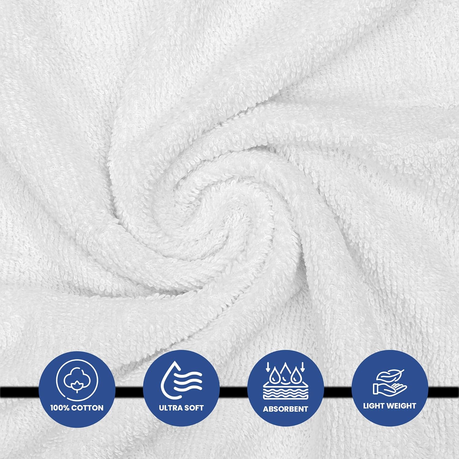 Linteum Luxury Hair Towels 100 Cotton 20x40 Inches Pack of 6