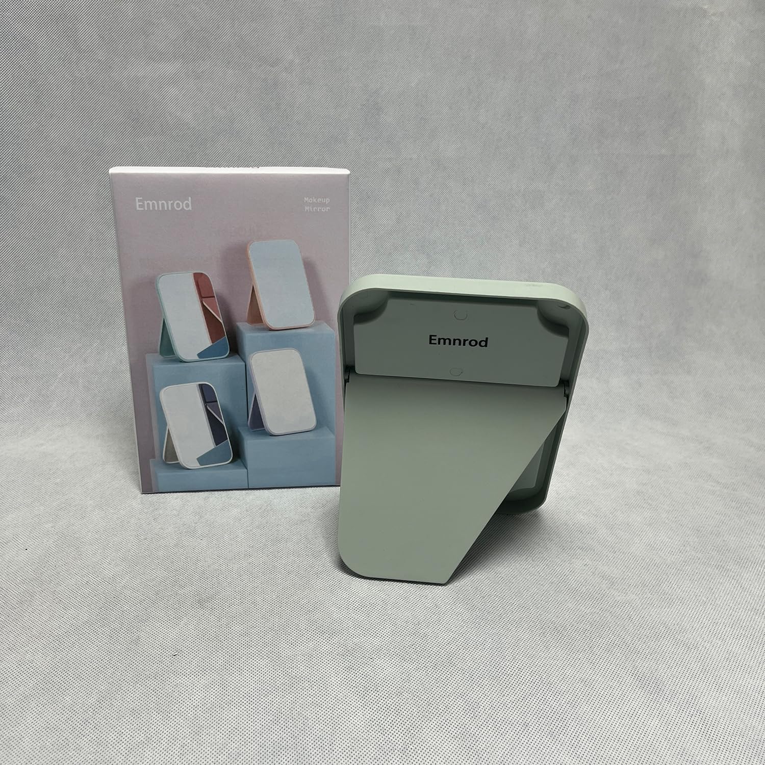Emnrod Portable Folding Makeup Mirror with Stand Green