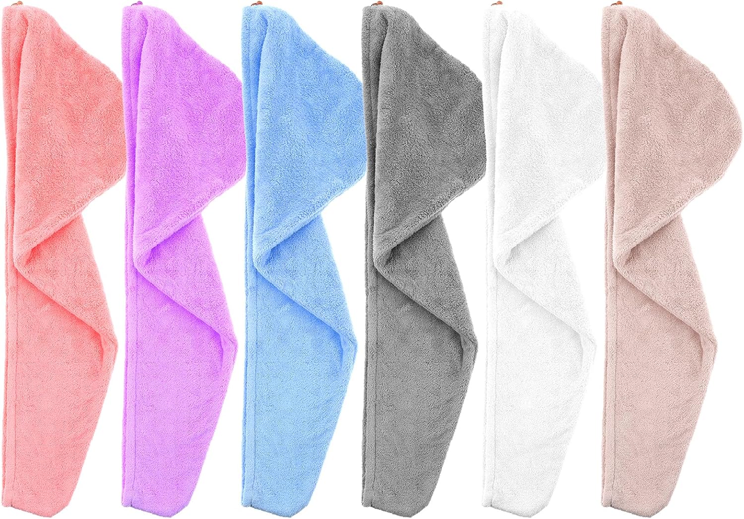 MAQUITA 6pcs Microfiber Hair Drying Towels 24x60cm