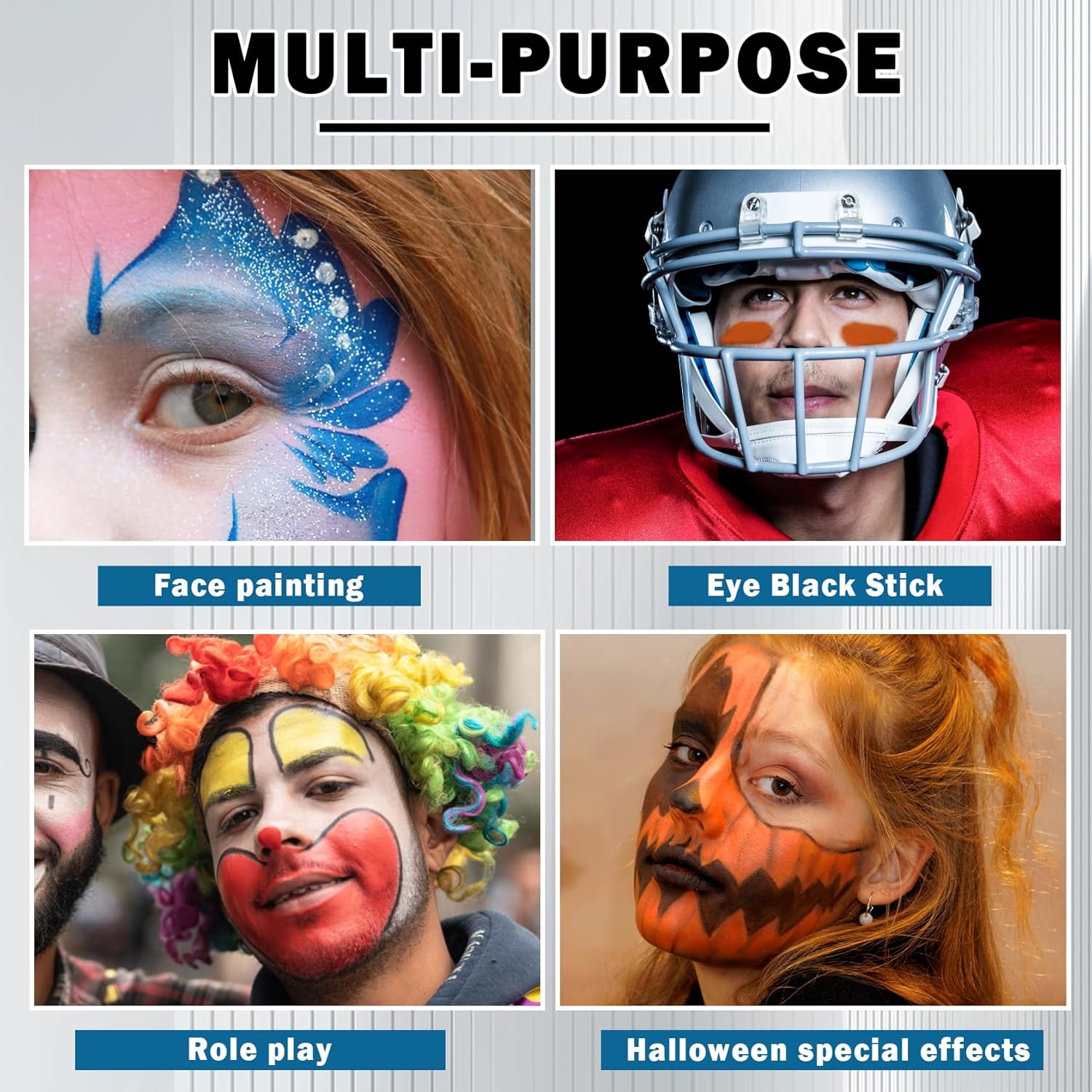 Yellow Face Paint Eye Black Stick for Sports Halloween