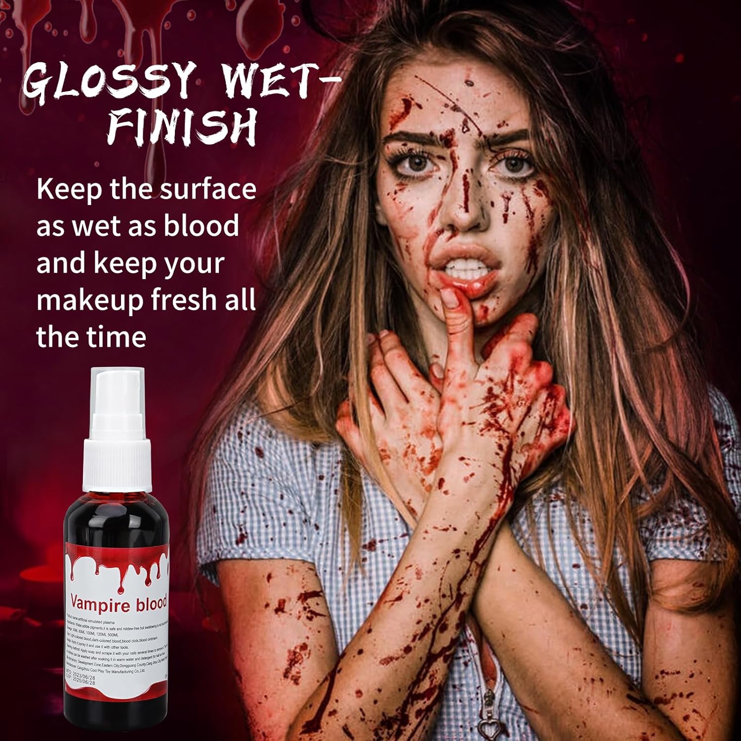 2 Pack Fake Blood Spray for Halloween Costume and Makeup
