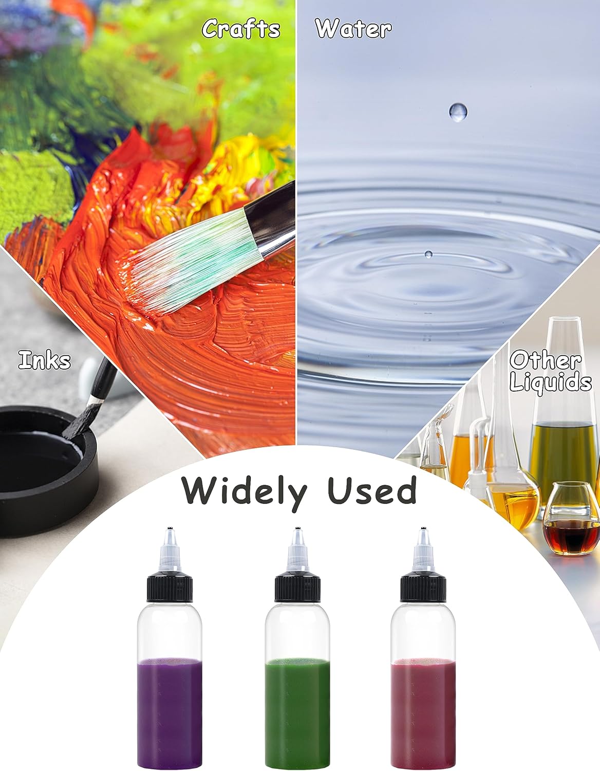 20 Pcs 2oz Clear Squeeze Bottles with Twist Top Cap