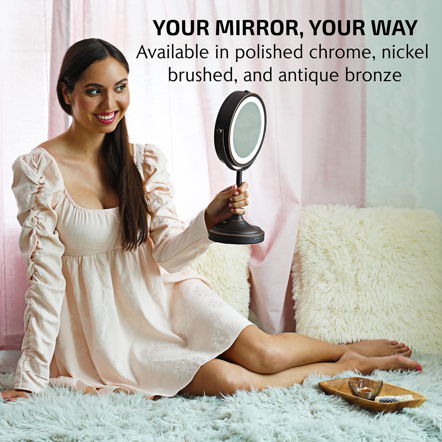 OVENTE 7 Magnified Lighted Makeup Mirror