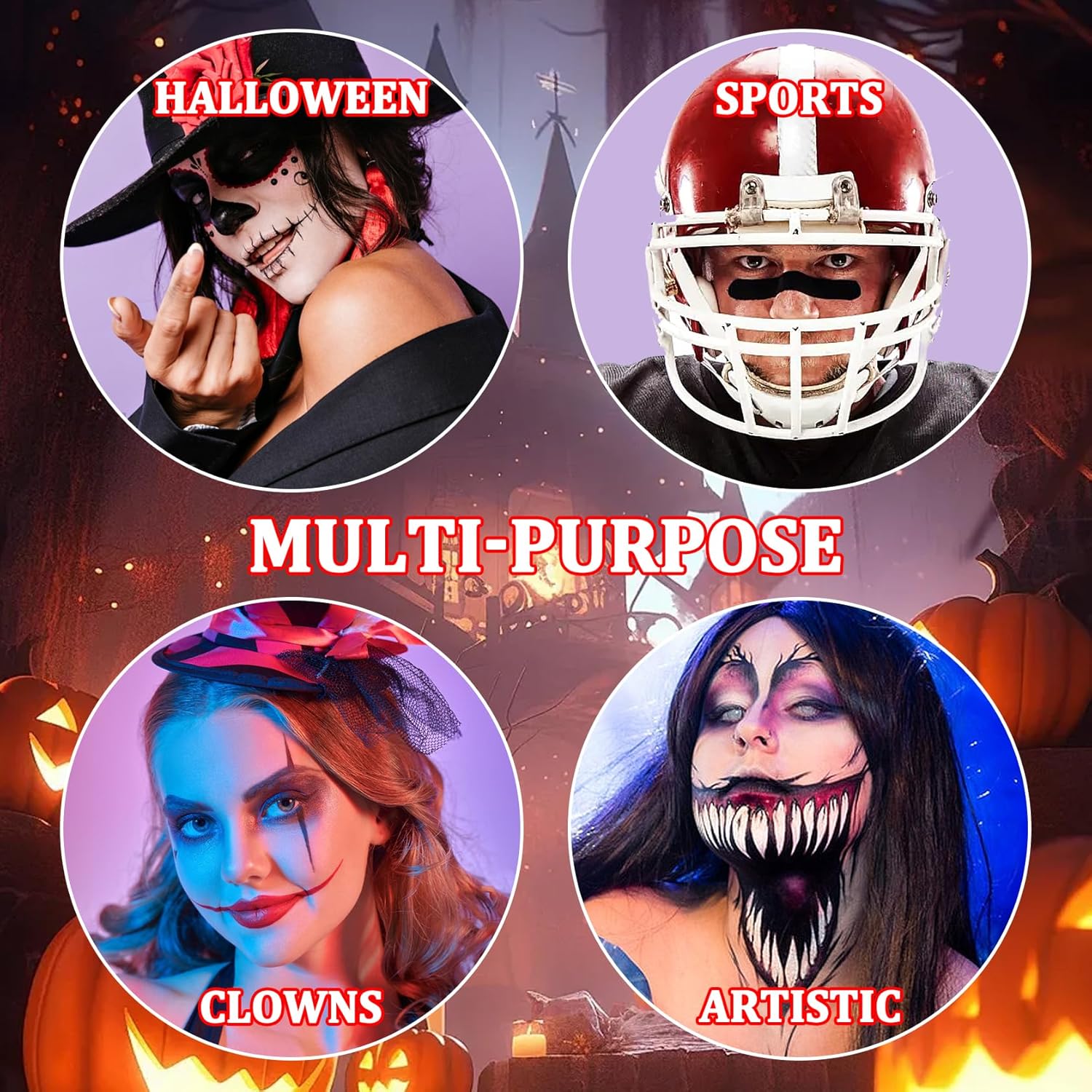 JunKuJK Clown Face Body Paint Kit