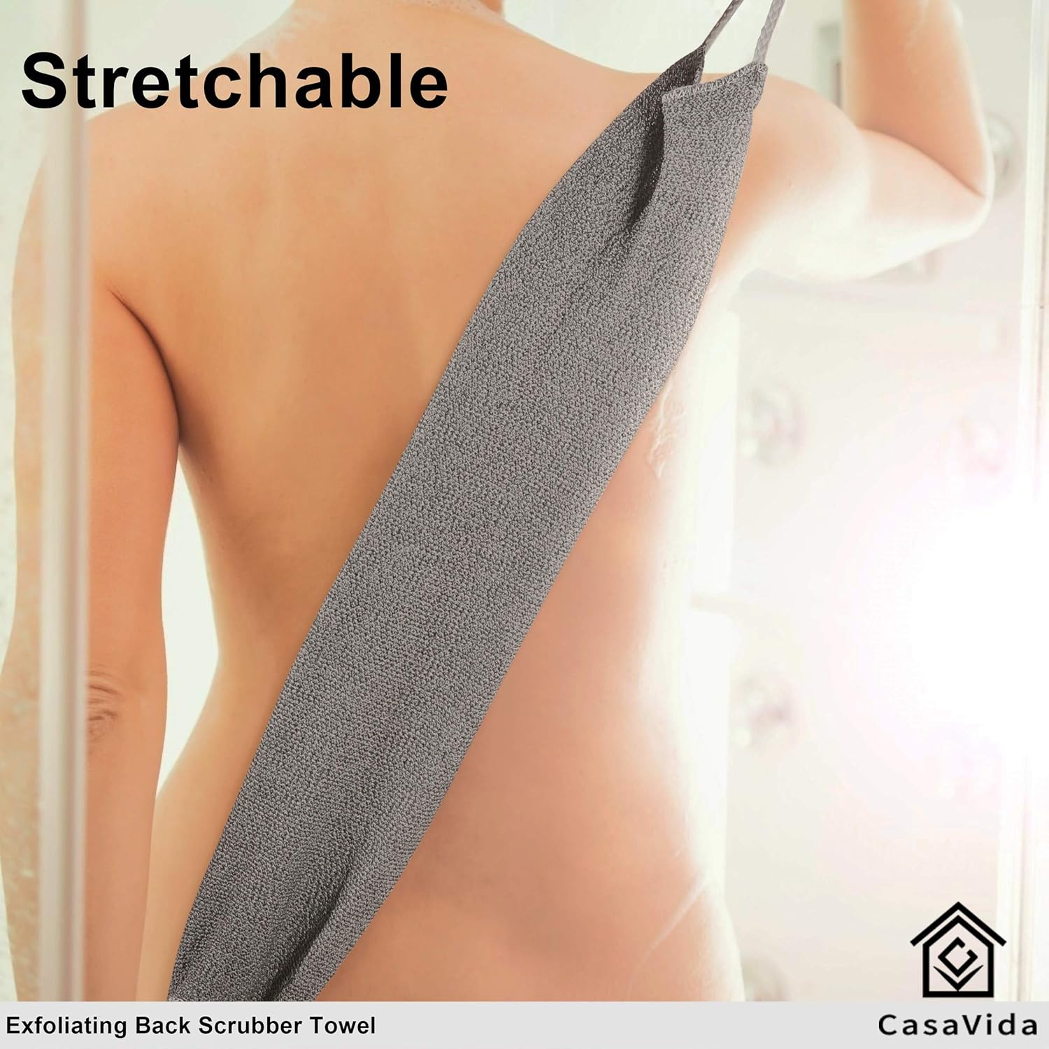 CASAVIDA 2 Pack Back Scrubber Towel for Shower Exfoliation