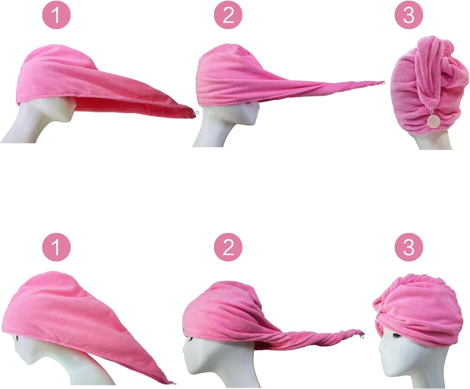 POLYTE Microfiber Hair Turban Wrap Drying Towel