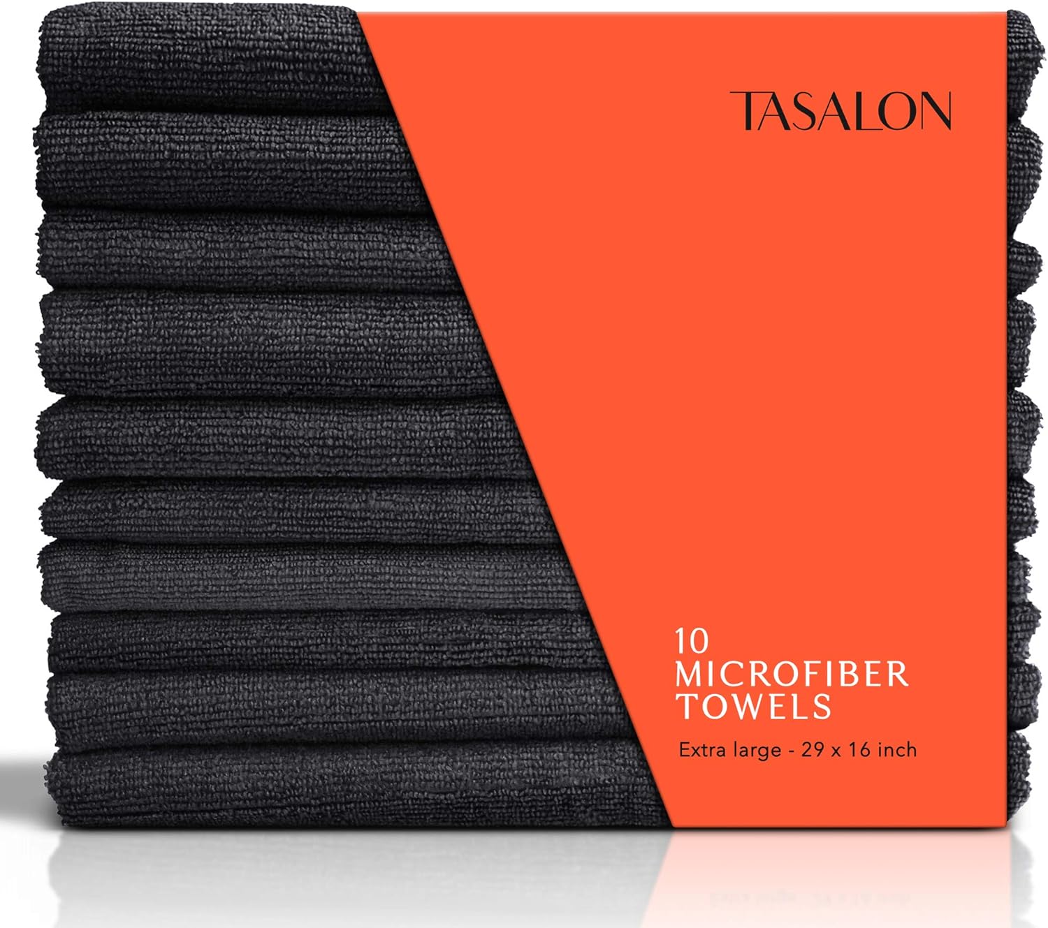 TASALON Microfiber Hair Towel Set - 10 Pack Black 1