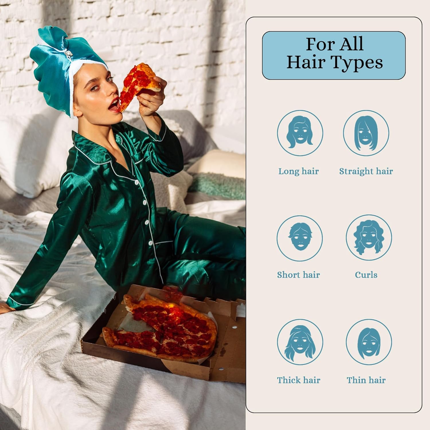 Chloven Satin Microfiber Hair Wrap - Anti Frizz Lightweight Quick Drying