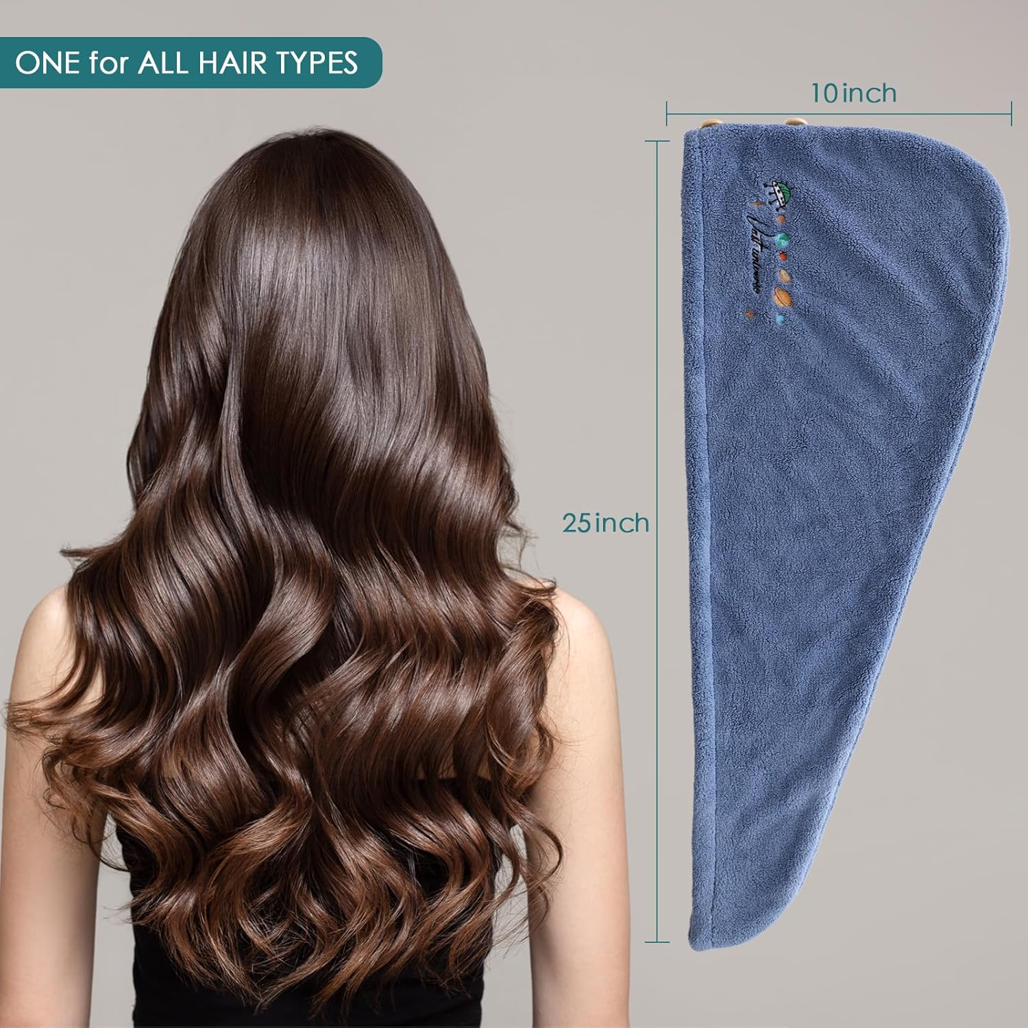 JEFFSUN Microfiber Hair Drying Towel for Curly Thick Hair