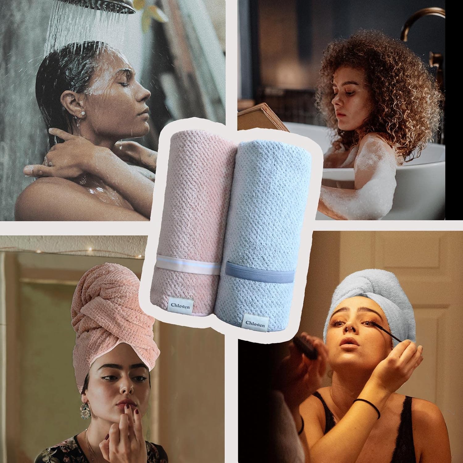 Chloven 2 Pack Extra Large Microfiber Hair Towel
