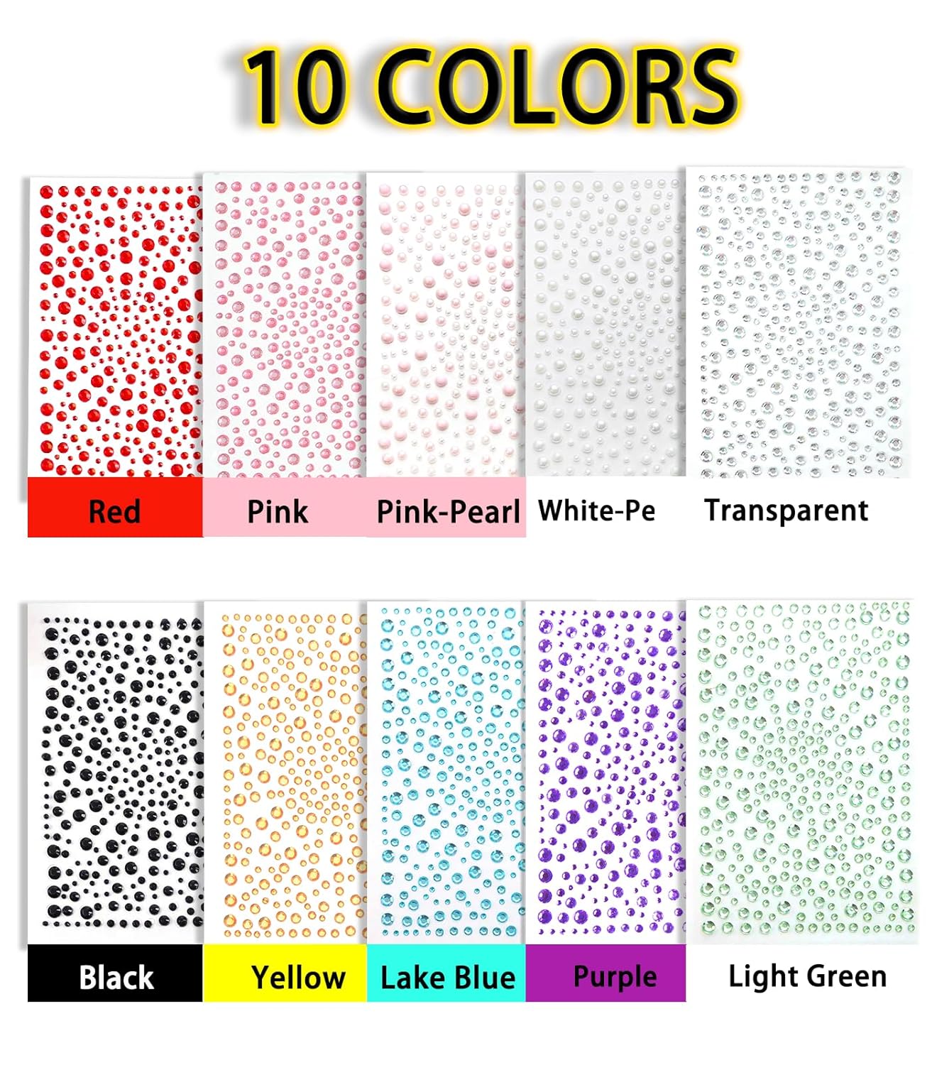 3250 Pcs Self Adhesive Face Gems Rhinestone Stickers for Make-Up DIY