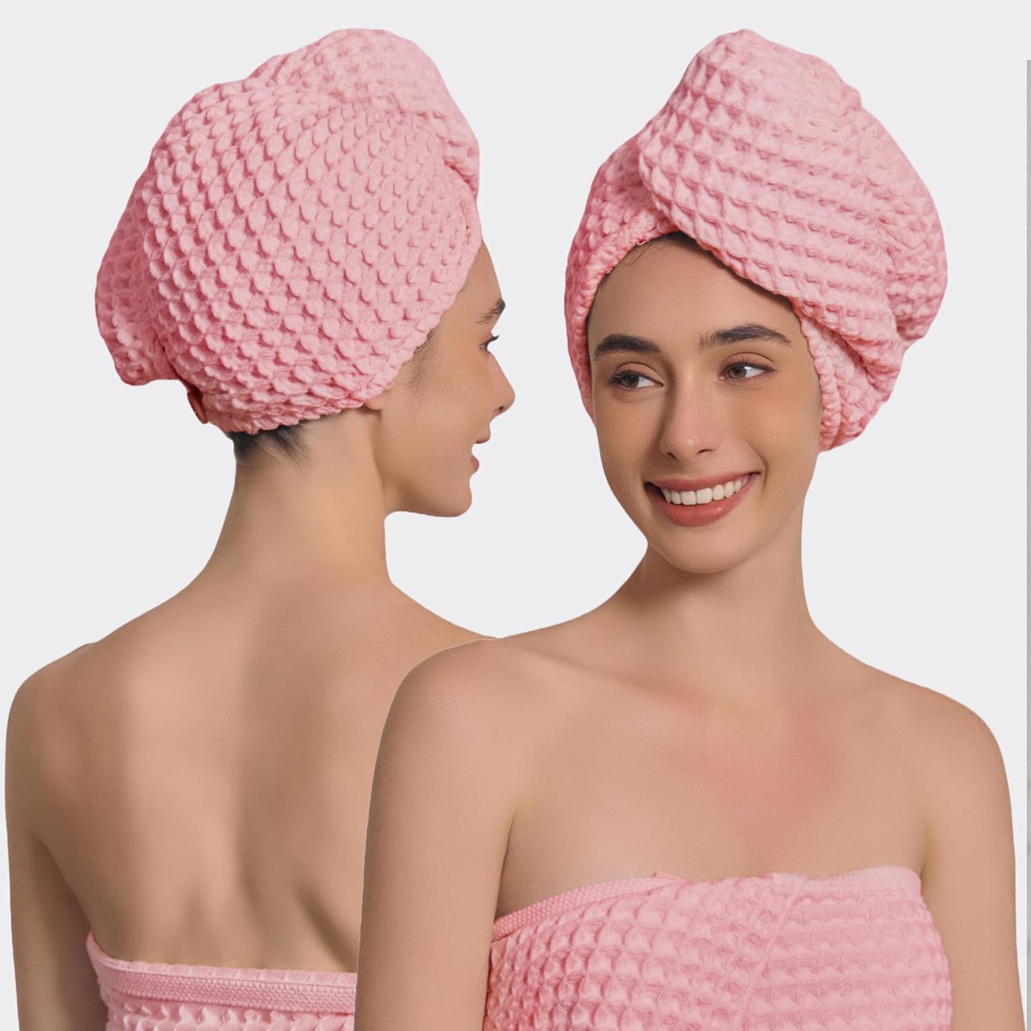KOSMU Hair Towel - 100 Japanese Cotton Waffle Hair Wrap Turban for Women