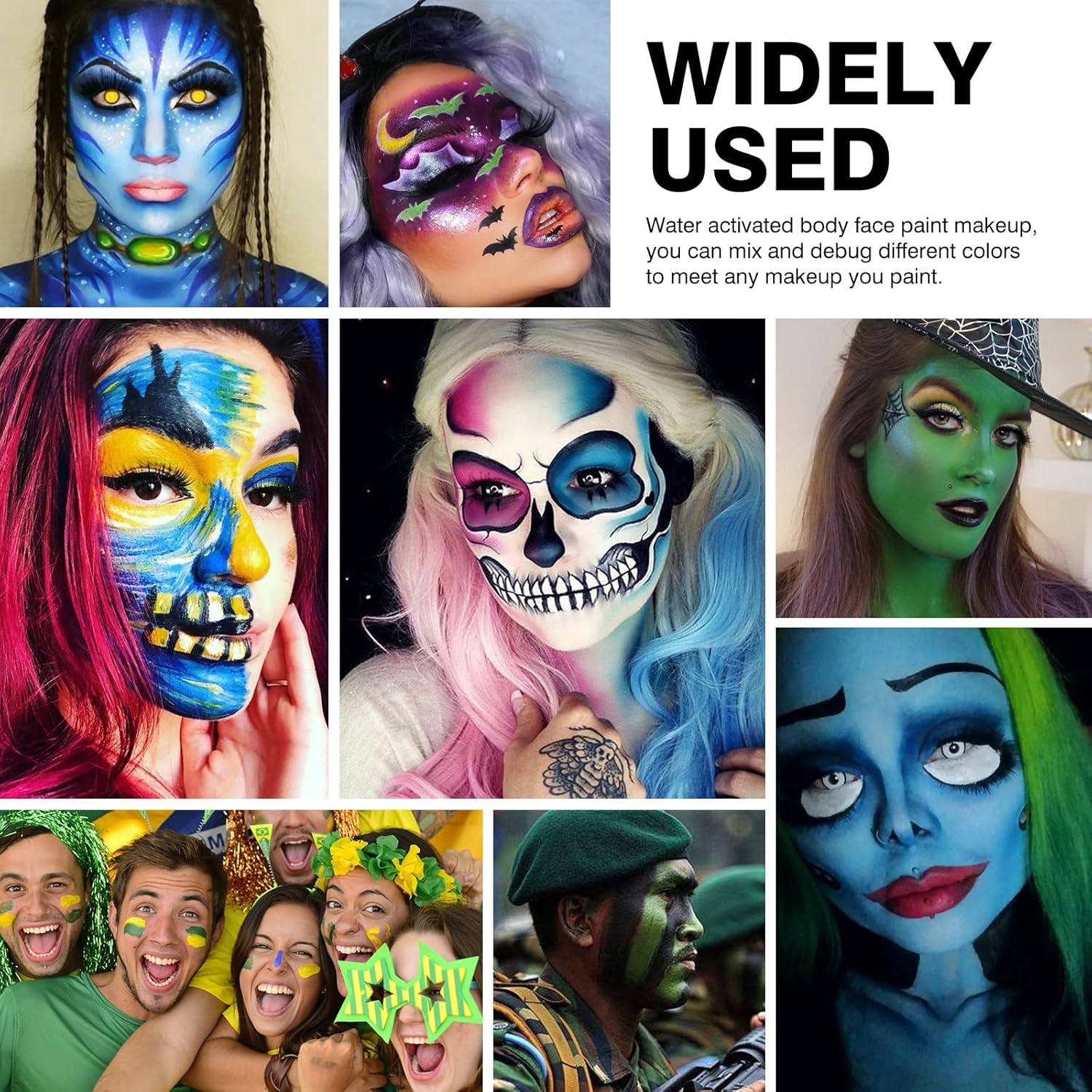 FREEORR Teal Body Paint Makeup 30G for Halloween Costume